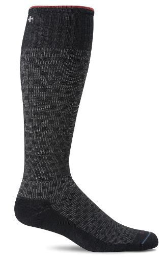 SockWell - Men's Shadow Box | Moderate Graduated Compression Socks - BLACK / M/L