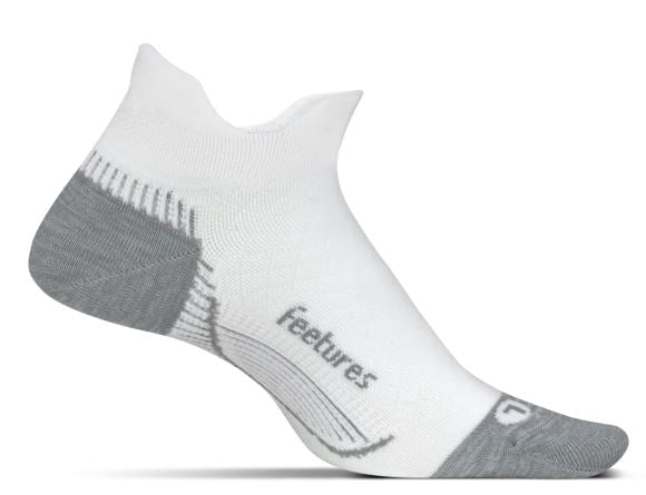 Feetures - Plantar Fasciitis Relief Sock Light Cushion Tab - White / S