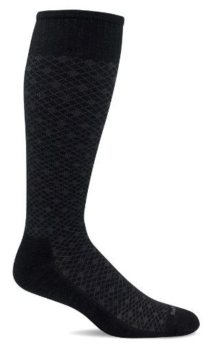SockWell - Men's Featherweight | Moderate Graduated Compression Socks - BLACK MULTI / L/XL