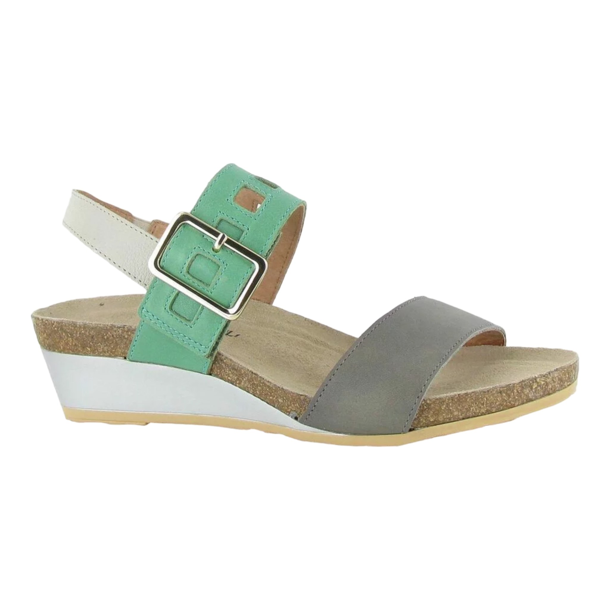 Naot - Dynasty - Foggy Gray/Soft Jade/Soft Ivory Leather / M / 36