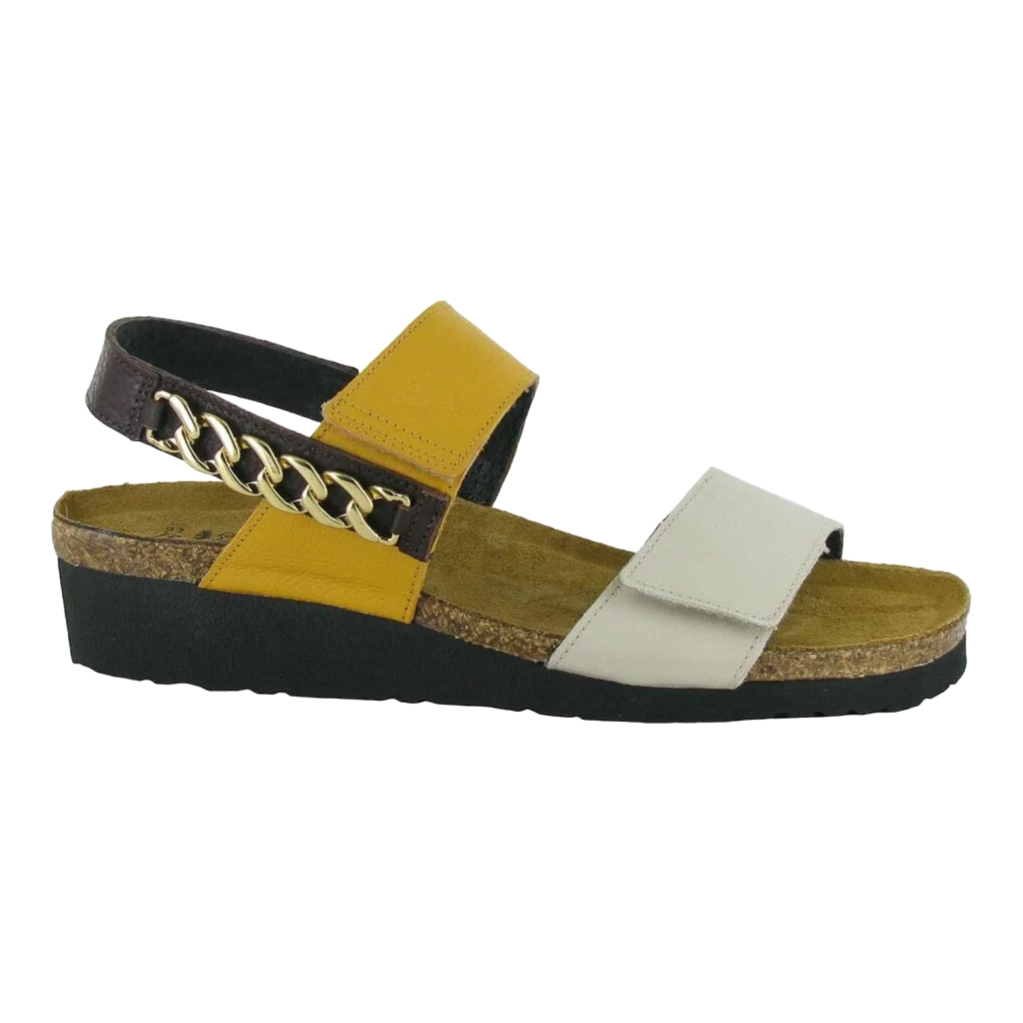 Naot - Eliana - Ivory/Marigold/Brown Leather Combination / M / 36