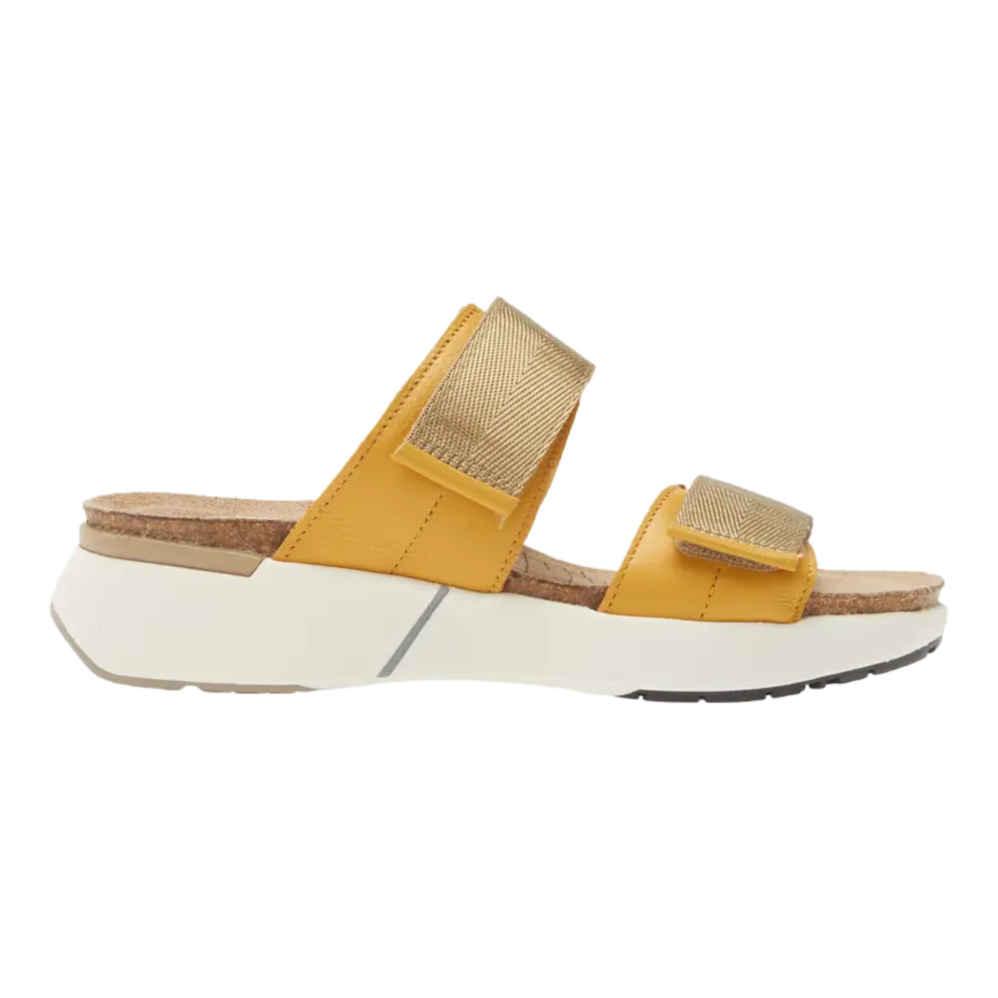 Naot - Calliope - Marigold Leather/Yellow Woven Strap / M / 36