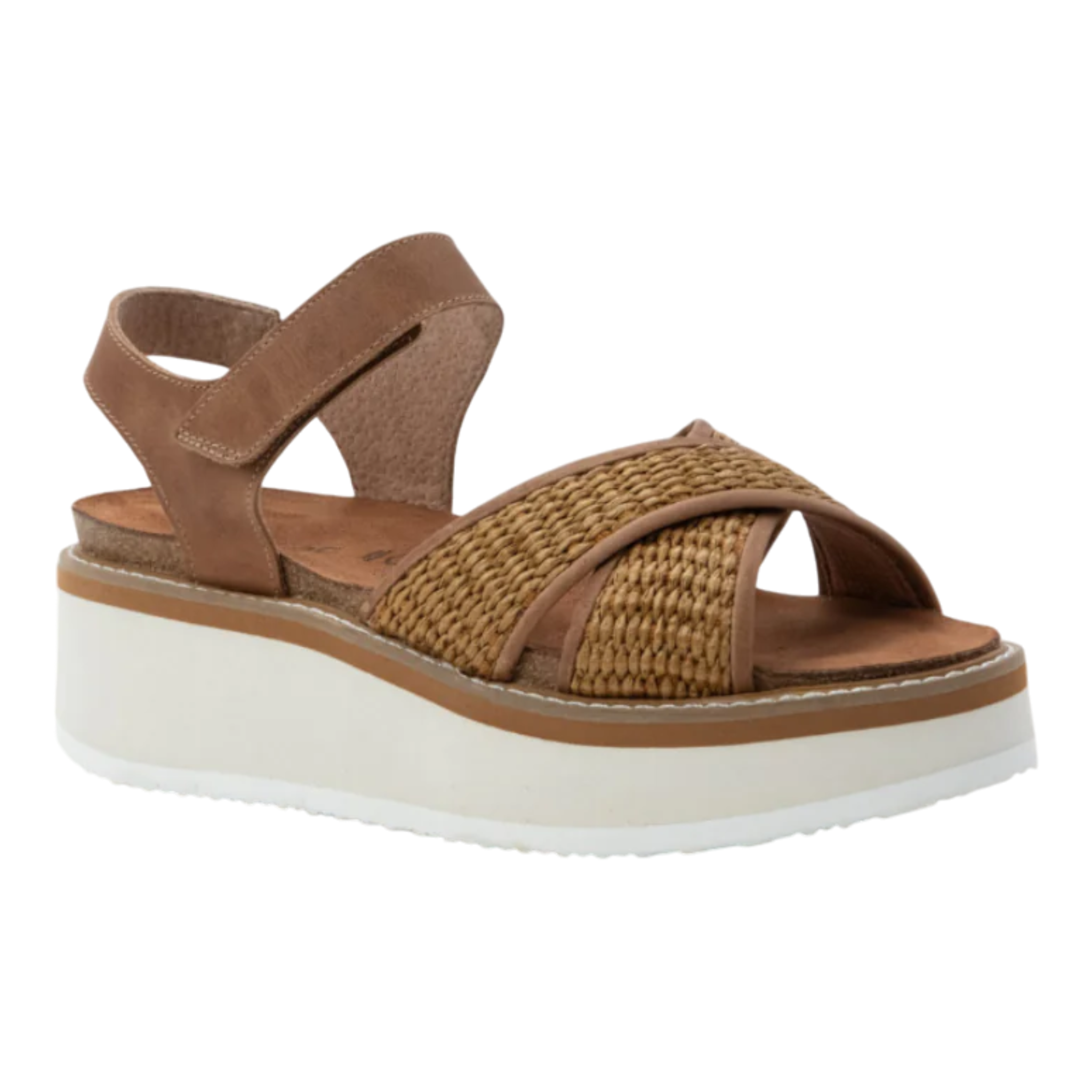 Naot - Pavlova - Latte Brown Leather/Golden Brown Raffia / M / 36