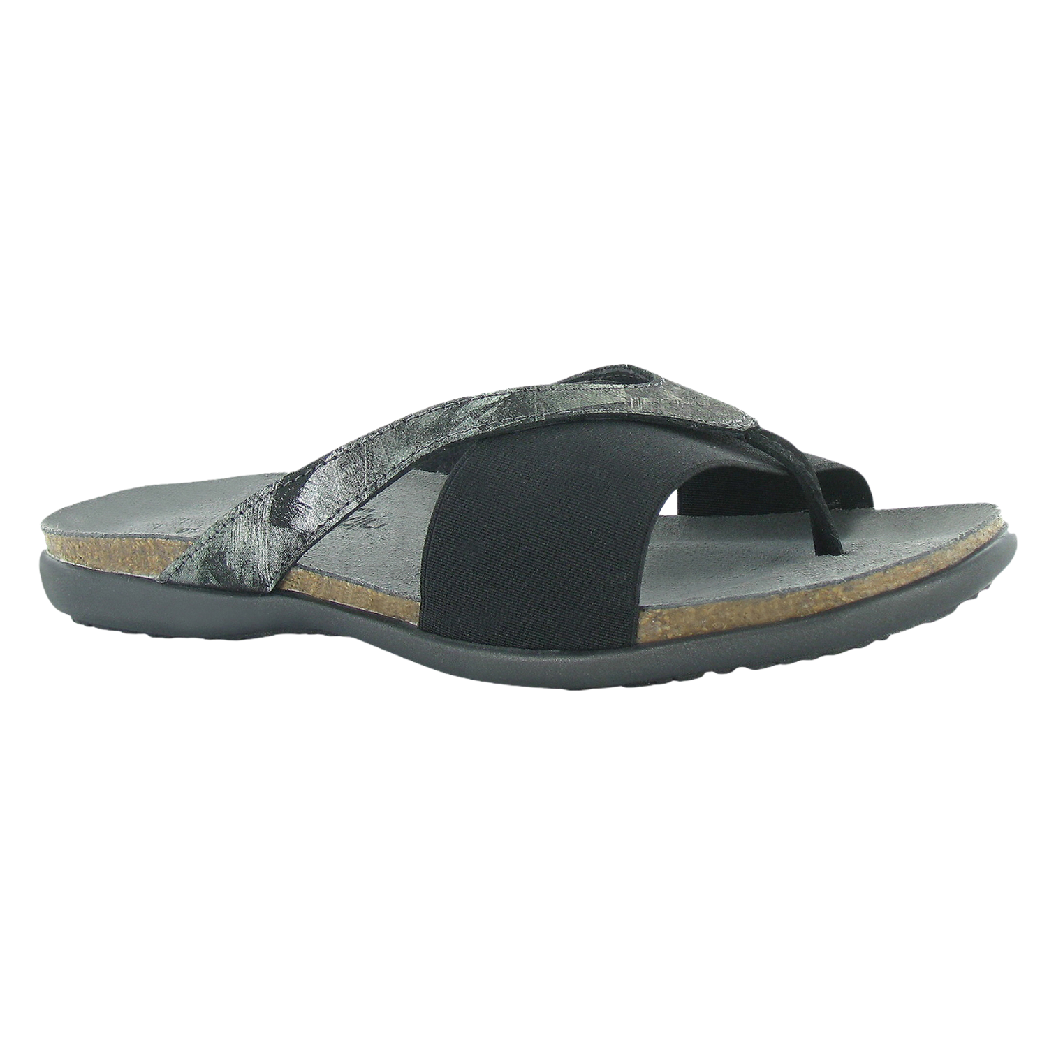 Naot - Penelope - Mtlc Onyx/Blk Elastic/Blk Velv / M / 36