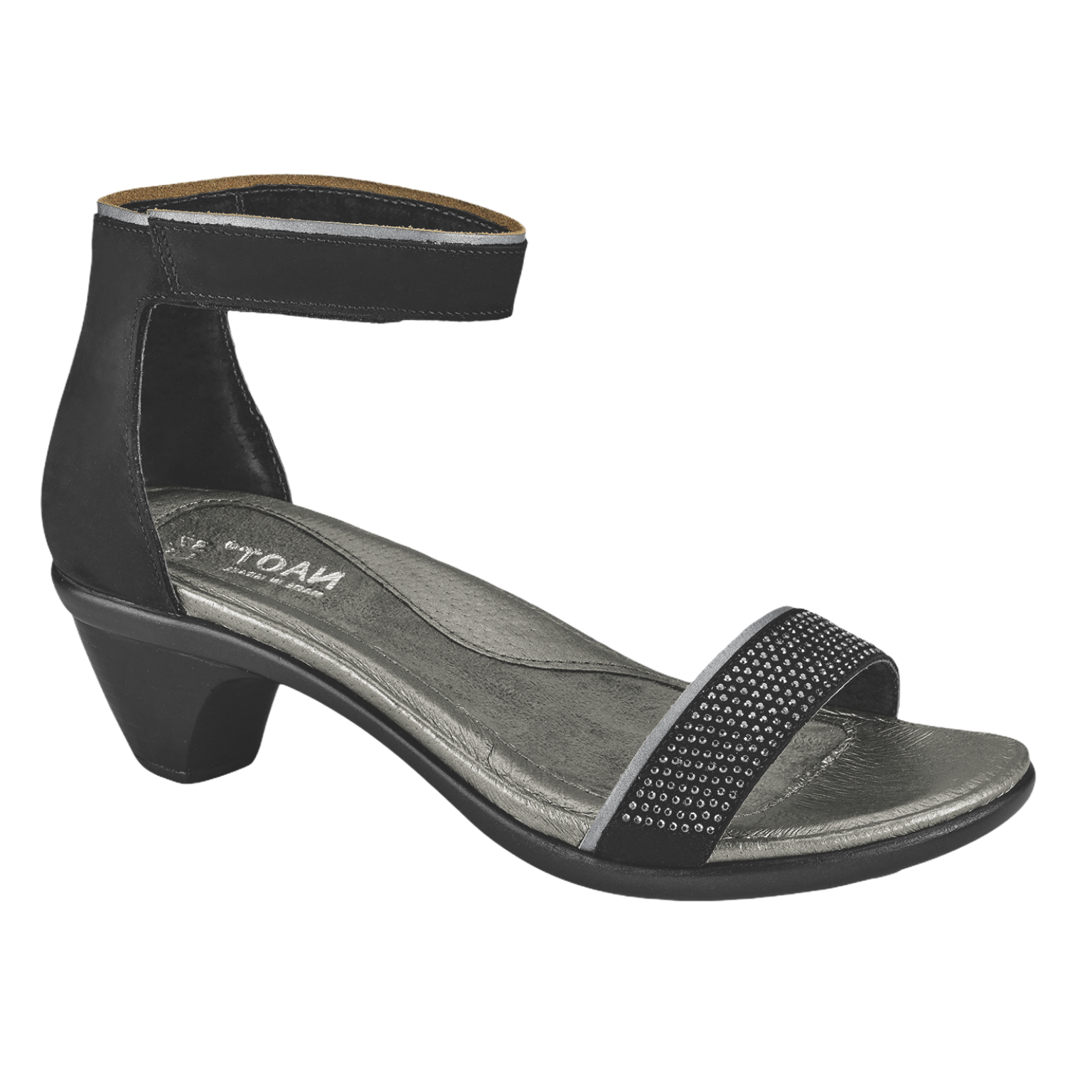 Naot - Progress - Blk Velvet/Mirror/Blk Metal / 36