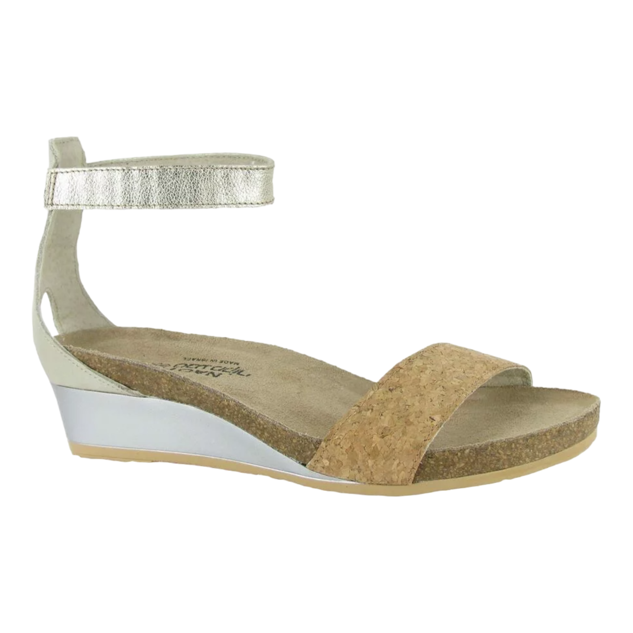 Naot - Pixie - Cork Leather/Soft Ivory Leather/Radiant Gold Leather / M / 35