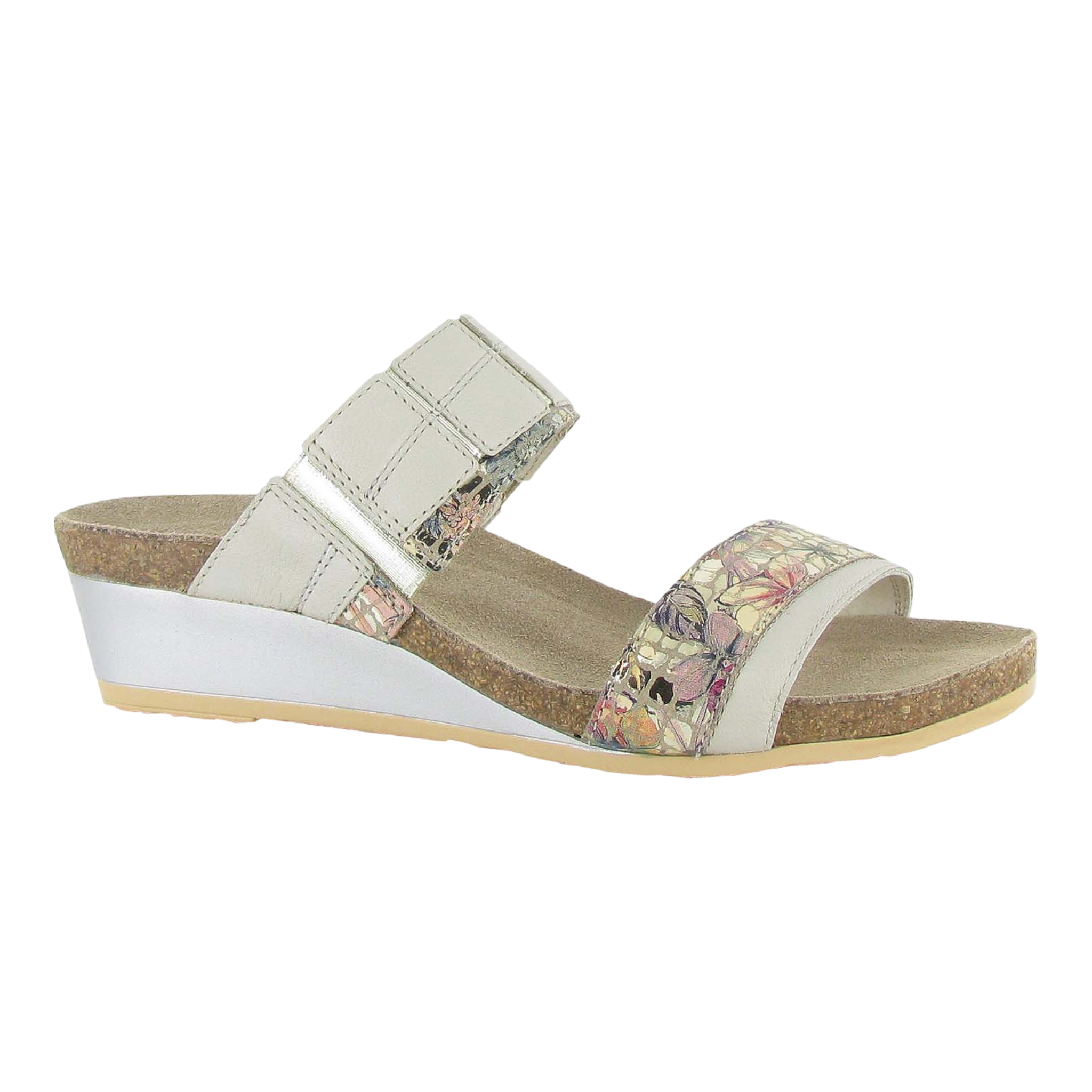 Naot - Royalty - Soft Ivory Leather/Golden Floral Leather / M / 35