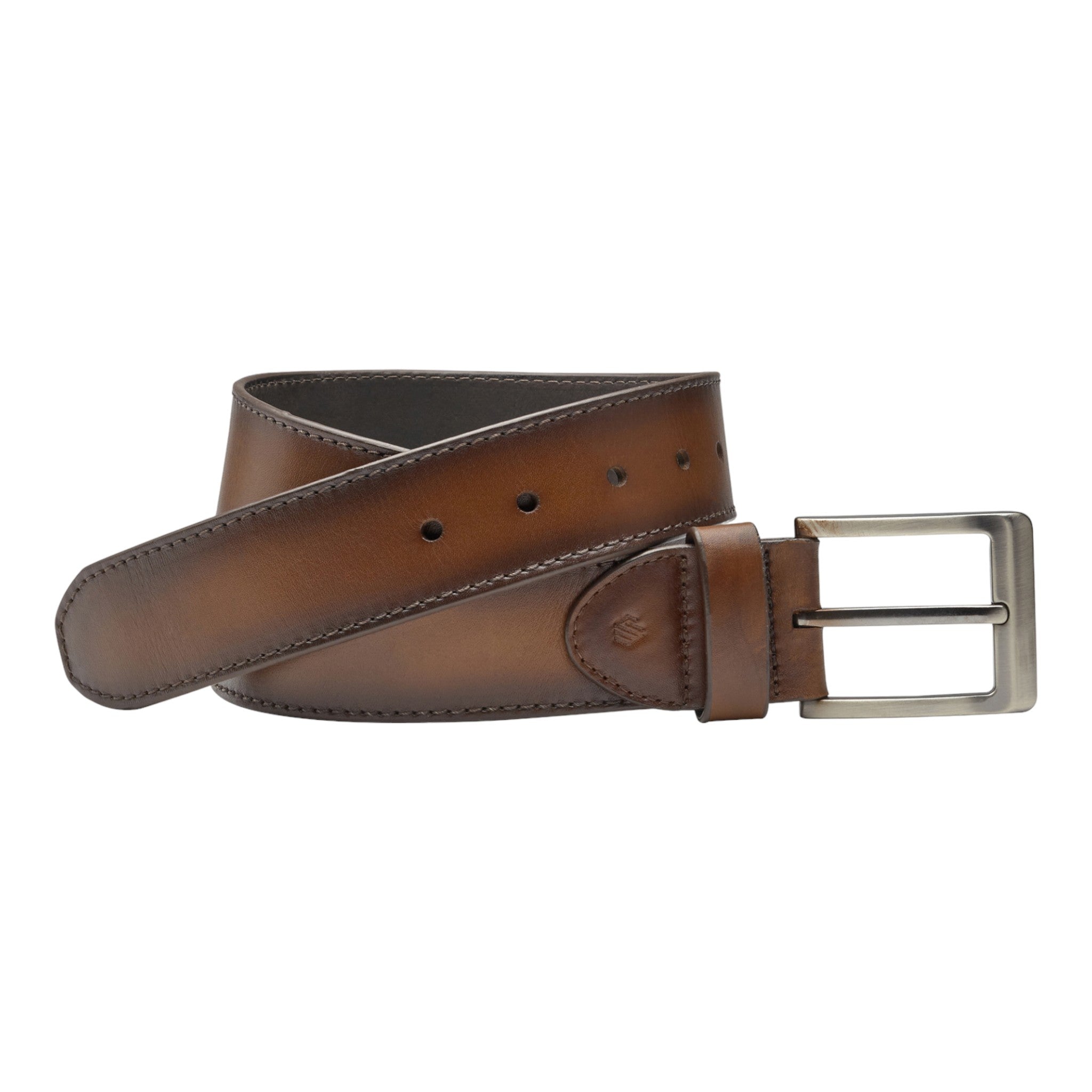 Johnston & Murphy - Burnished Edge Belt - Tan / 32