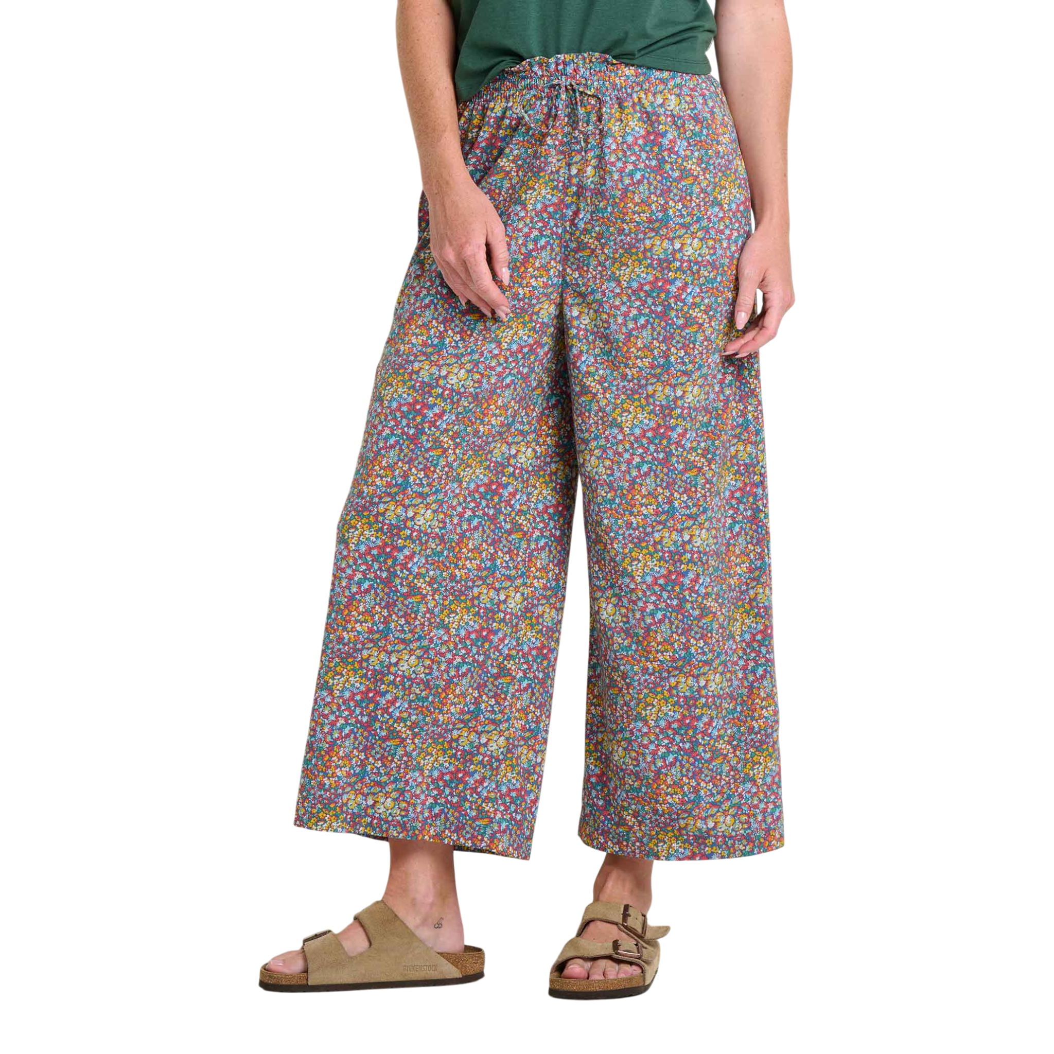 Toad&Co - Sunkissed Wide Leg Crop Pant - Pacific Blue Print / One Size / S