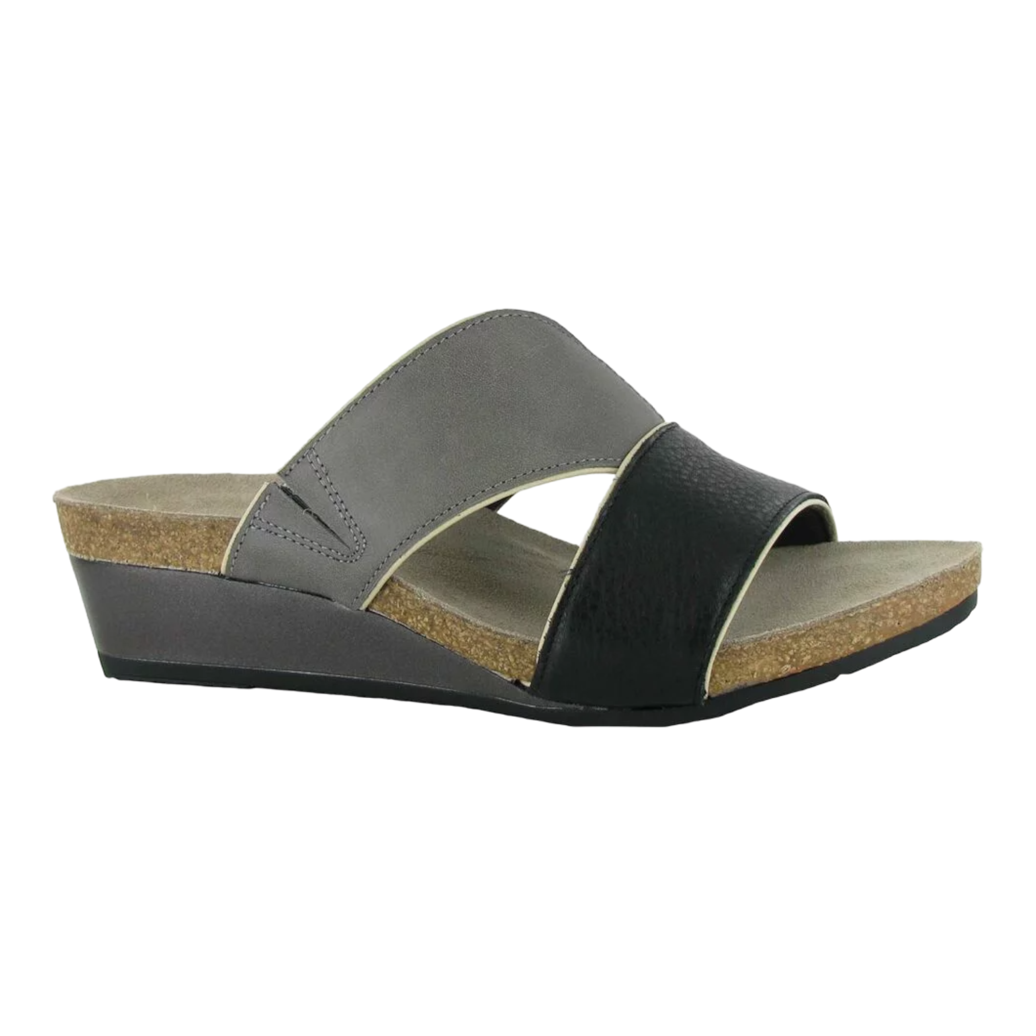 Naot - Tiara - Soft Black Leather/Foggy Gray Leather / M / 36