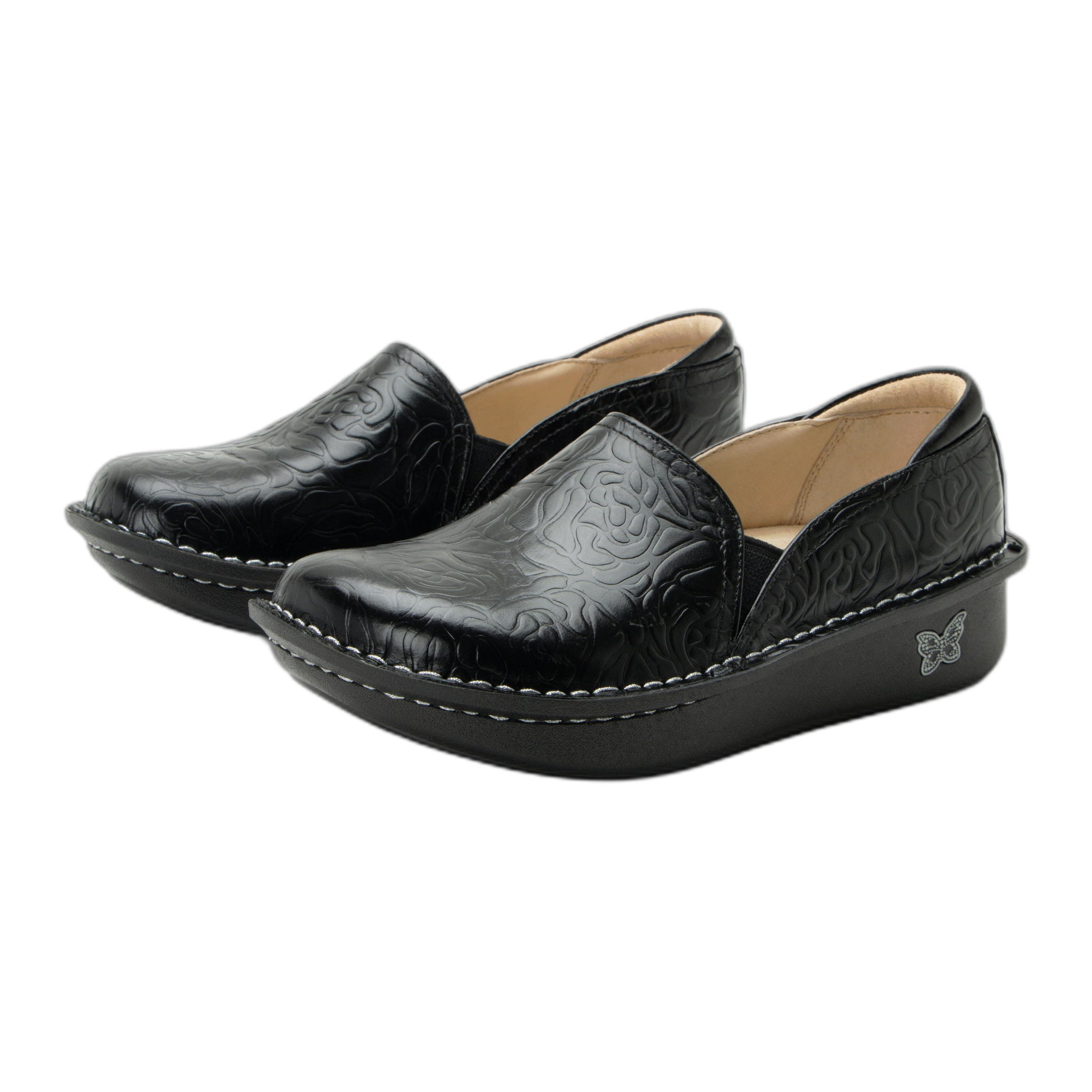 Alegria - Debra - Black Embossed Rose / M / 36