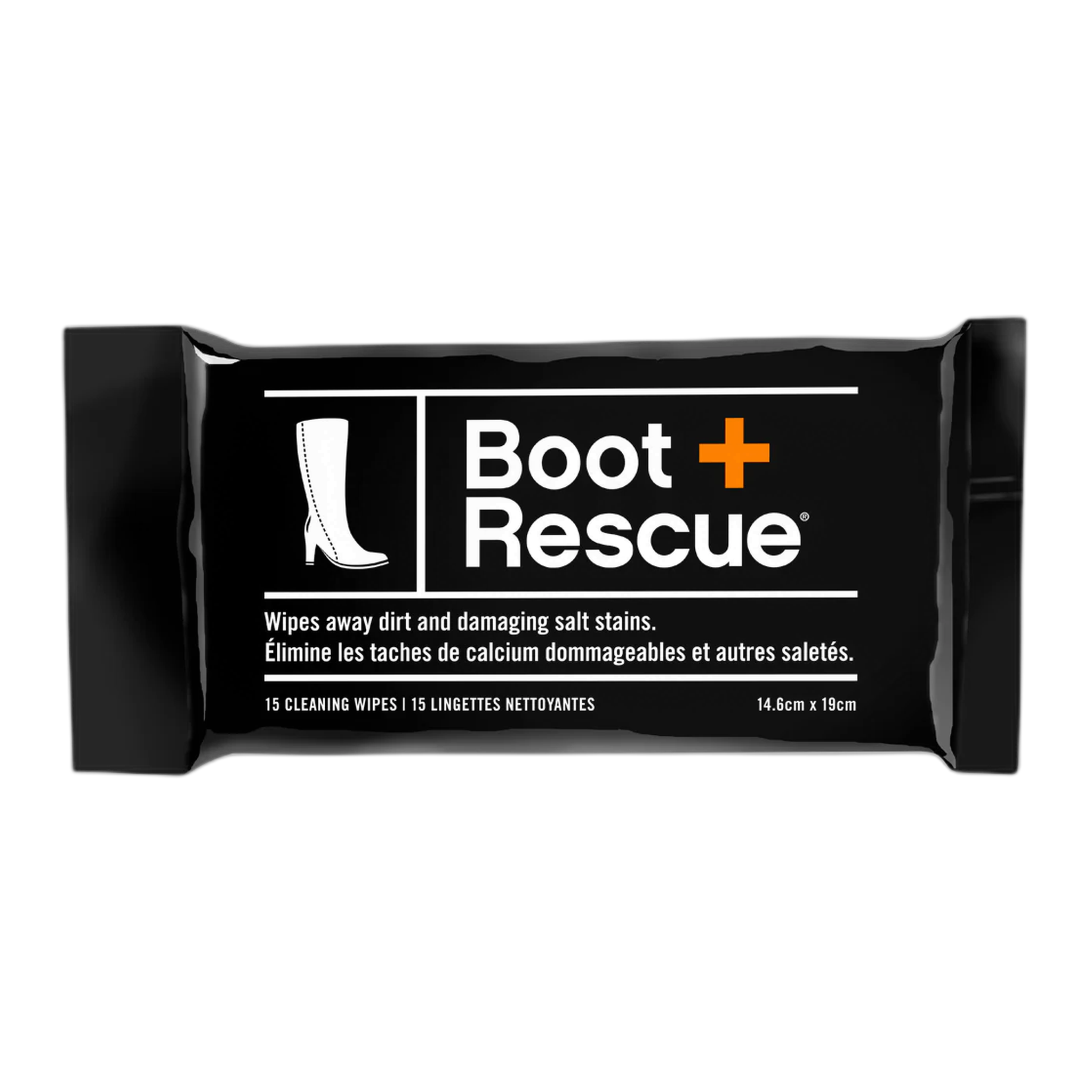 Boot Rescue - BootRescue All-Natural Boot Cleaning Wipes - Resealable Pack of 15 - Black