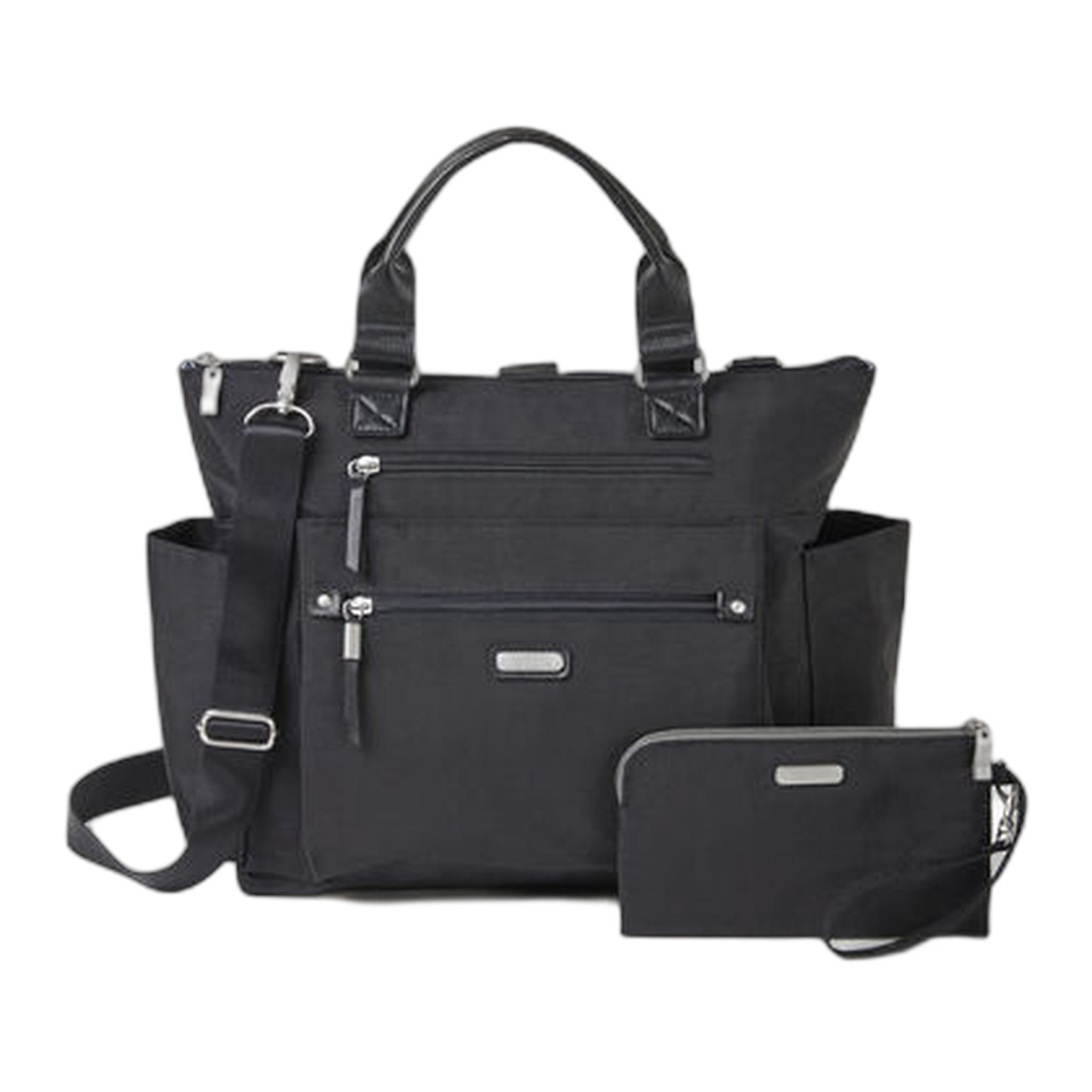 Baggillini - 3-In-1 Convertible Backpack With RFID Phone Wristlet - Black