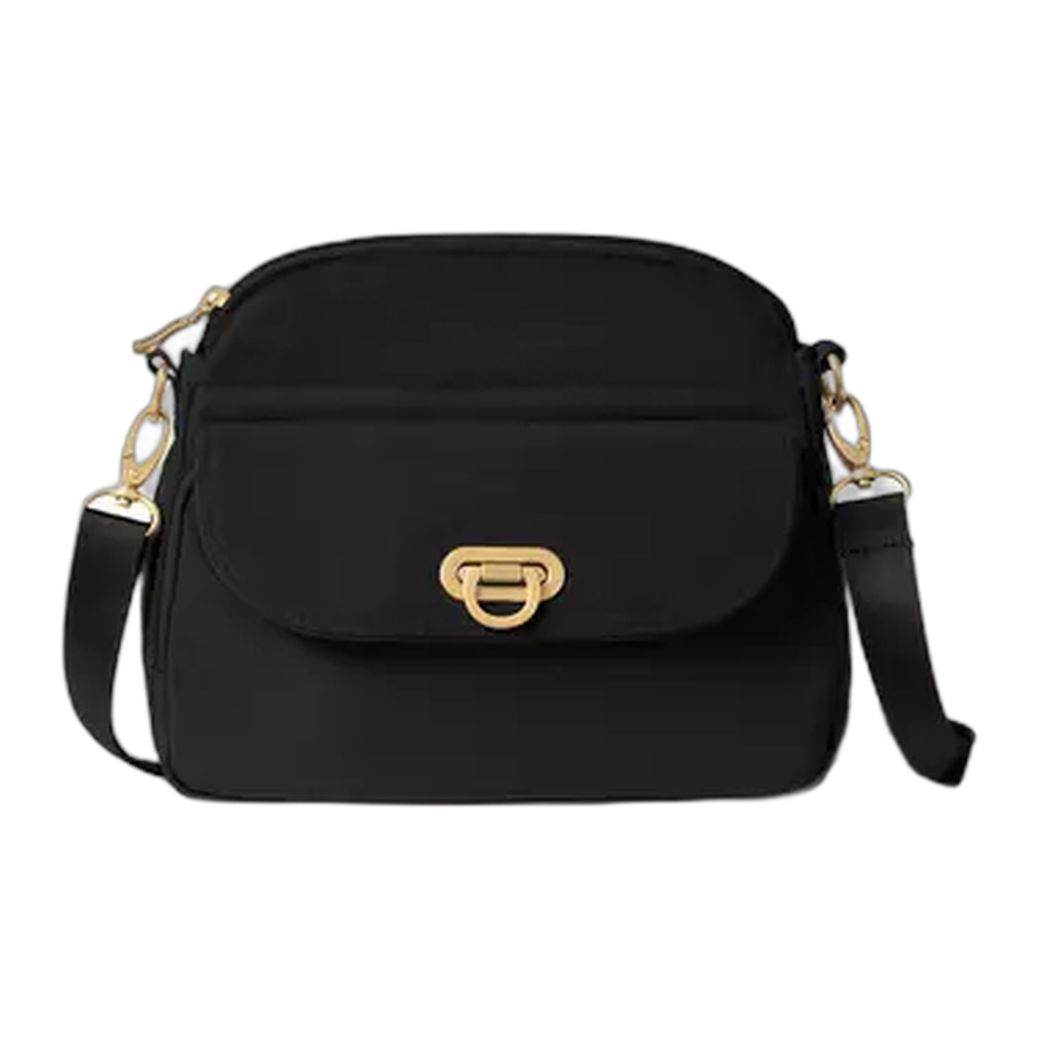 Baggillini - Coastal Flip Lock Crossbody - Black/Gold