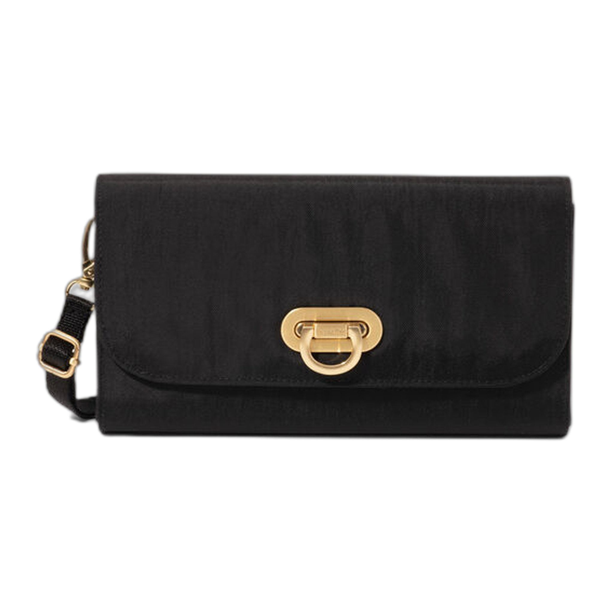 Baggillini - Coastal Flip Lock RFID Phone Wallet Crossbody - Black/Gold