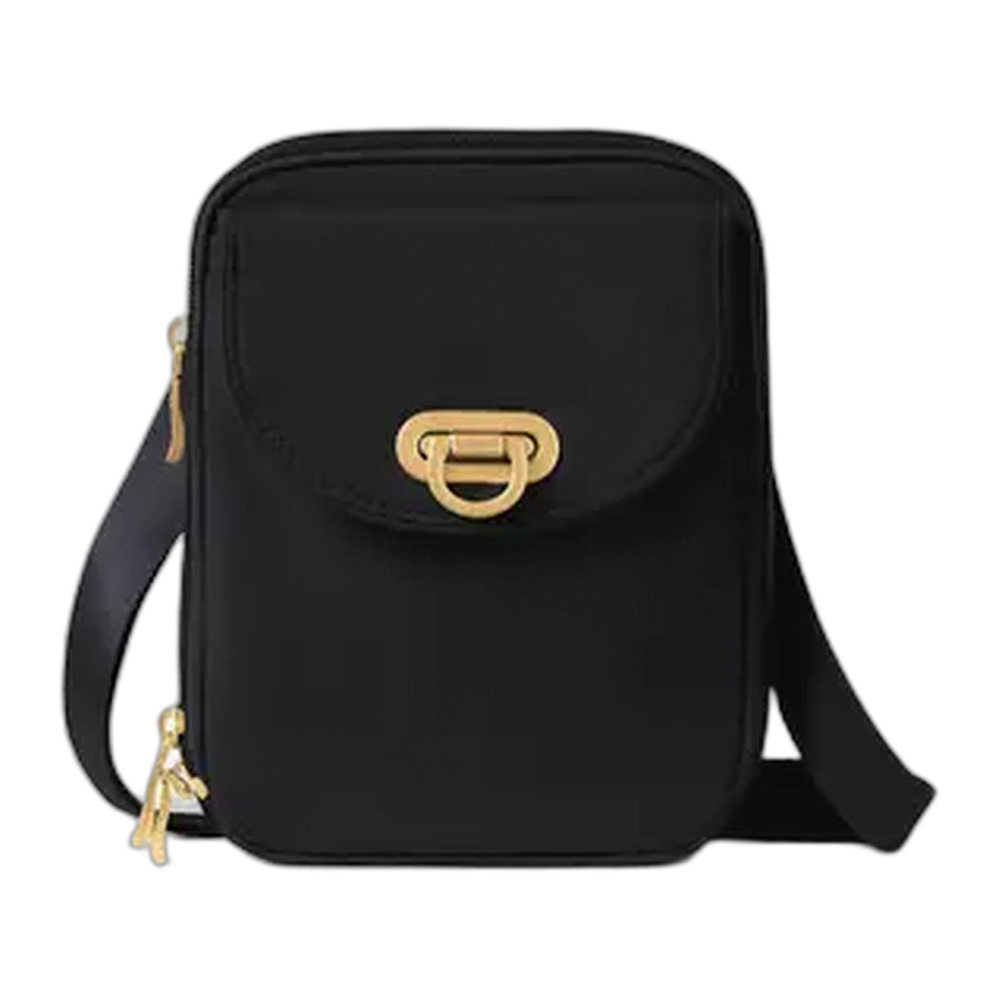 Baggillini - Coastal Flip Lock Venture Crossbody - Black/Gold