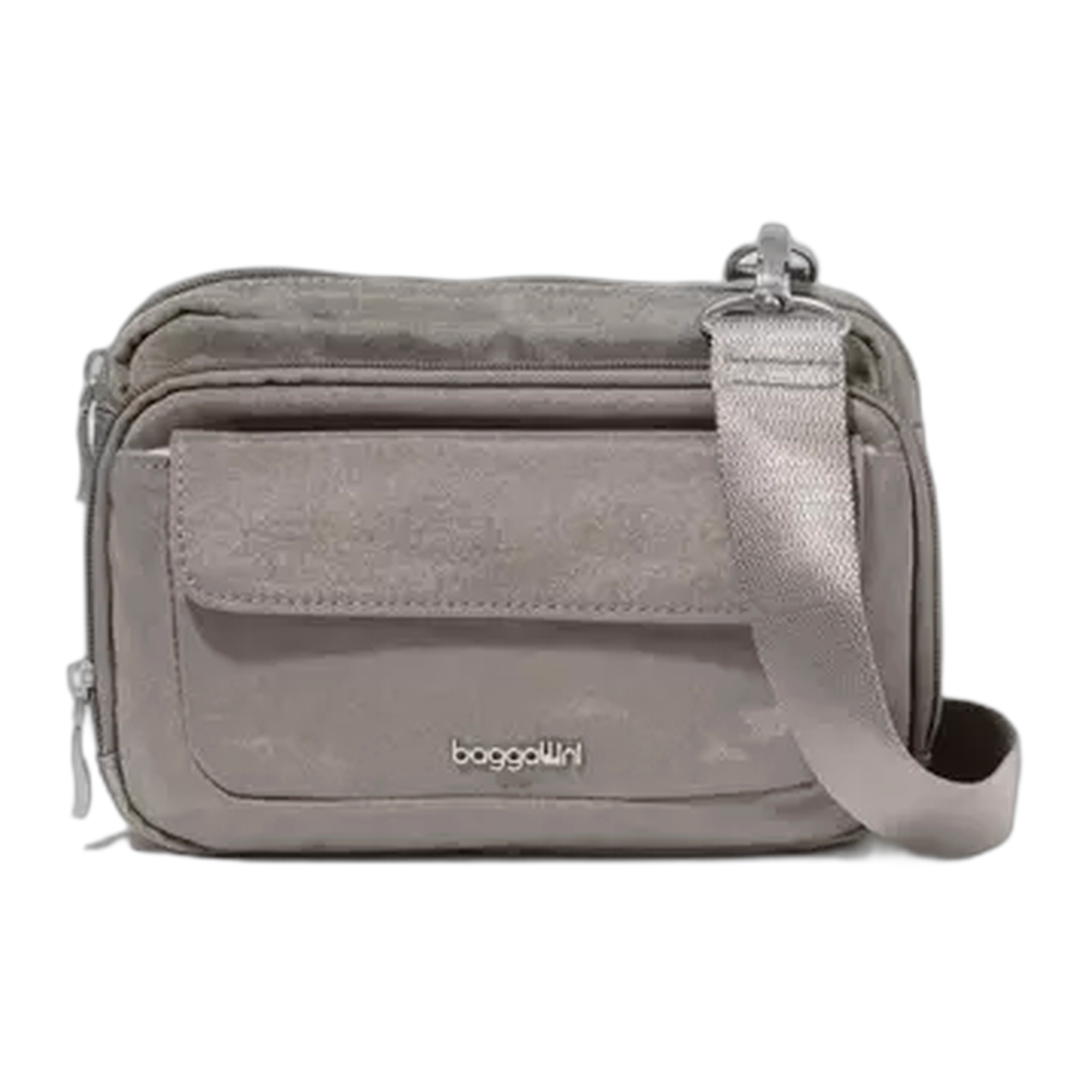 Baggillini - Modern Everywhere Double Zip Crossbody - Sterling Shimmer