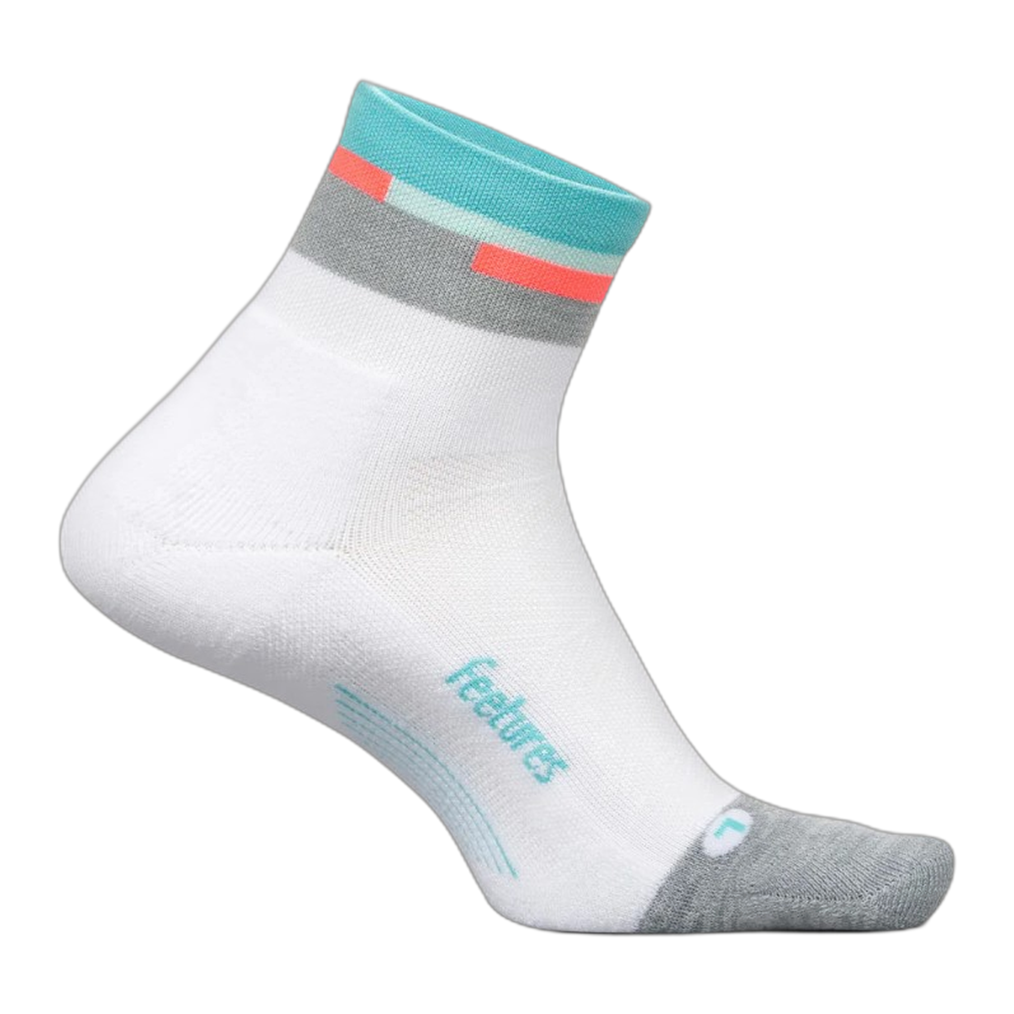 Feetures - Elite Light Cushion Quarter - Aquatic White / S