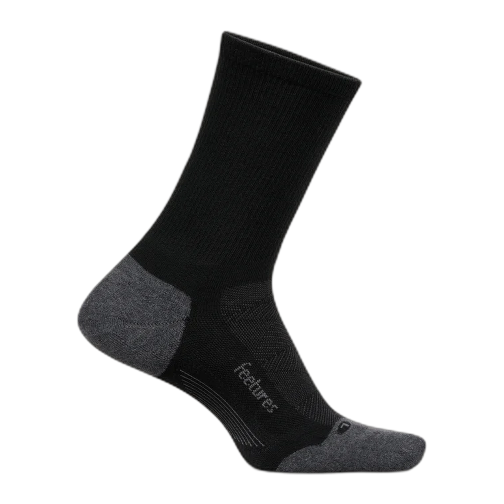 Feetures - Men's Elite Max Cushion Mini Crew - Black / M