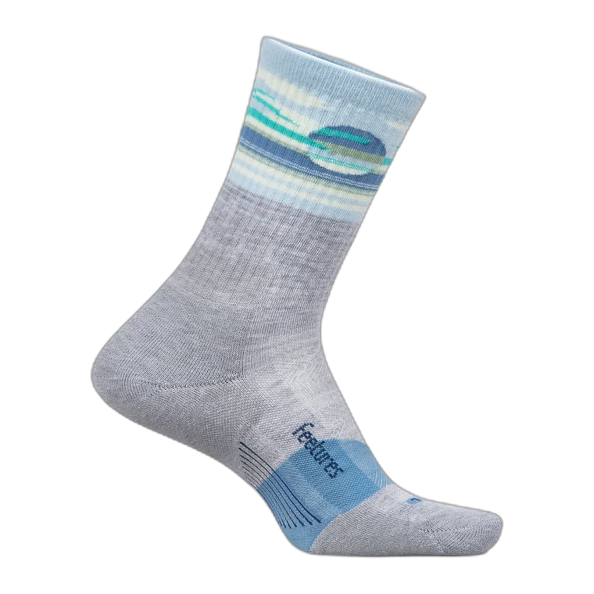 Feetures - Trail Max Cushion Mini Crew Sock - Cloud Veil Blue / S