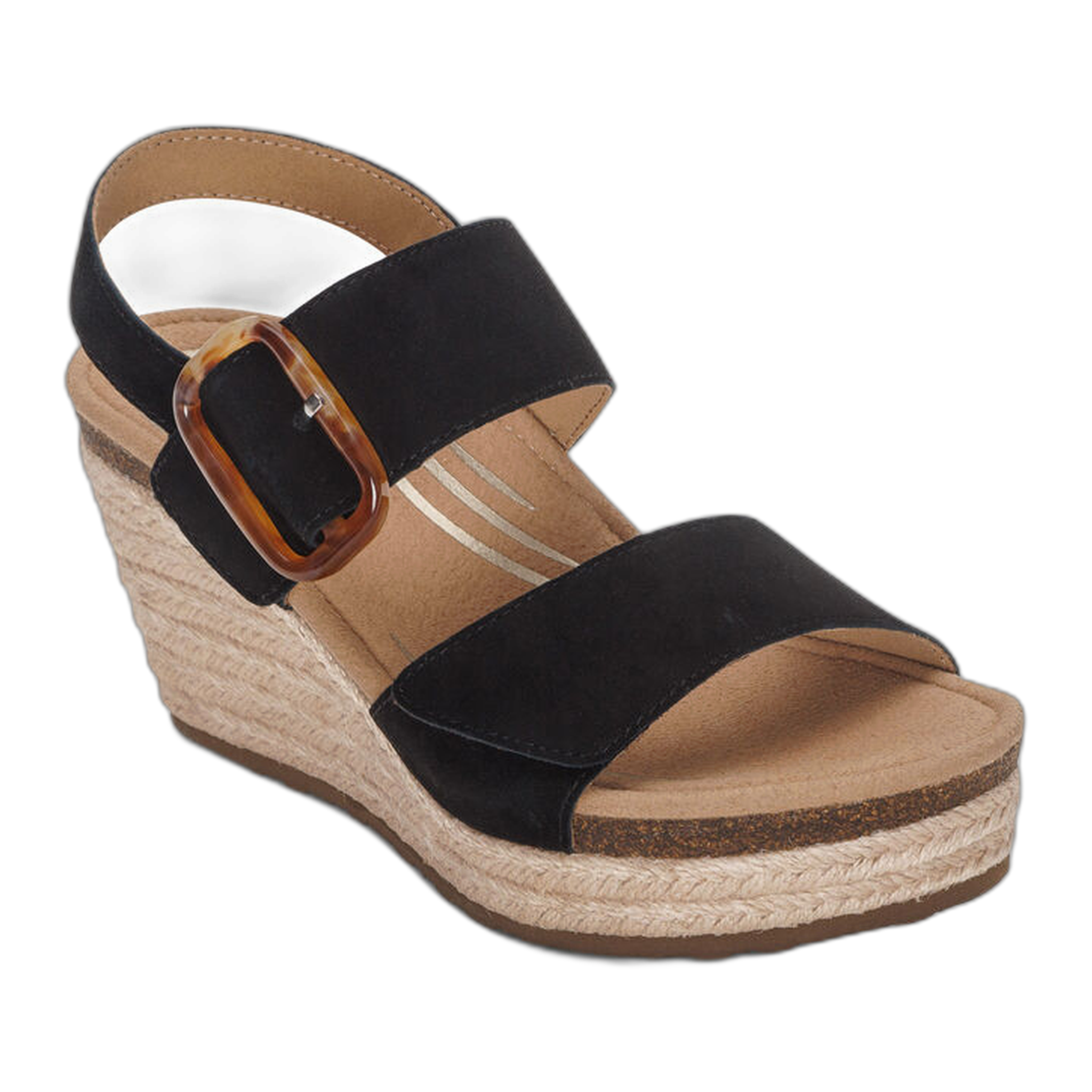 Aetrex - Ashley Arch Support Wedge - Black Suede / M / 37