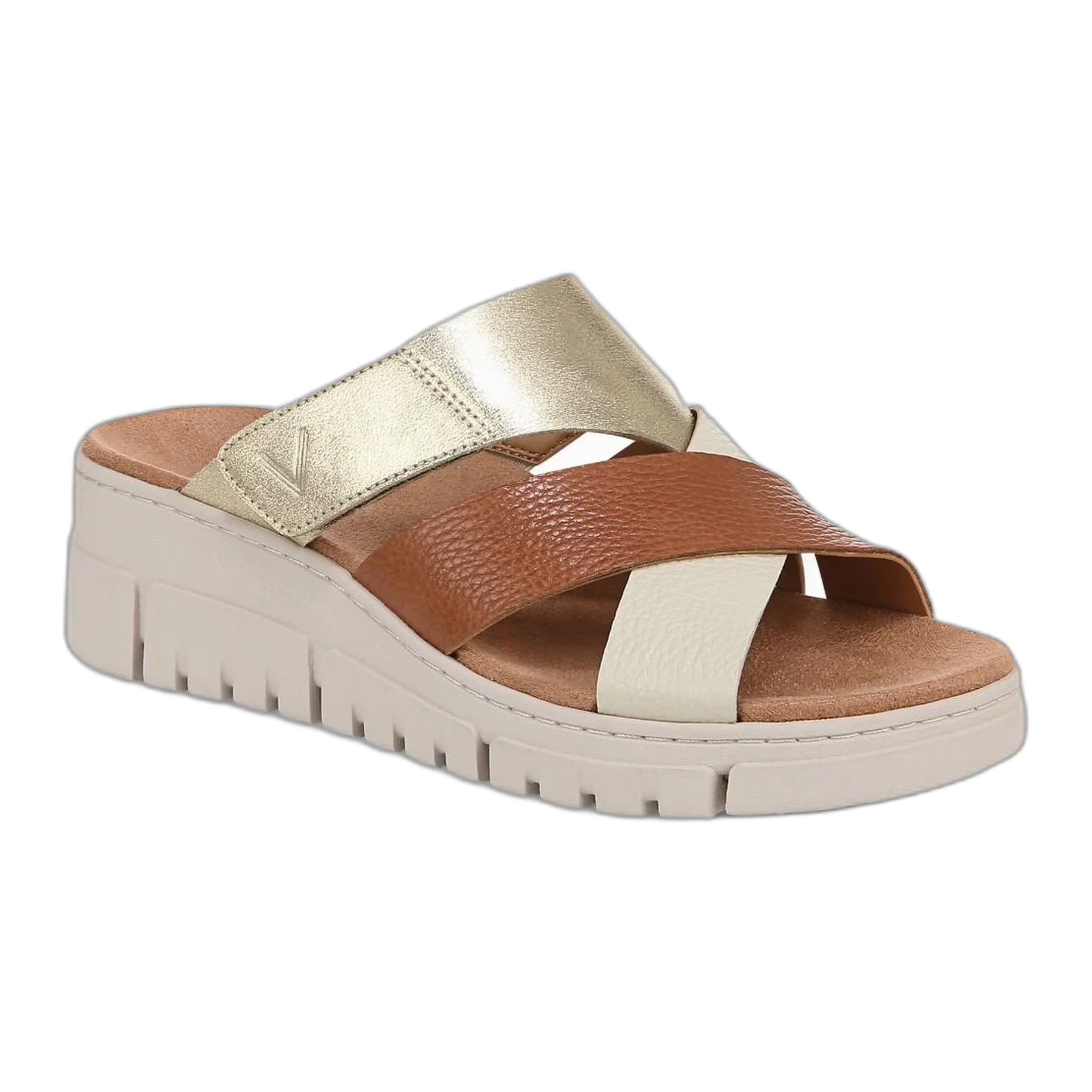 Vionic - Uptown Sunset Wedge Sandal - Tan/Gold / M / 6