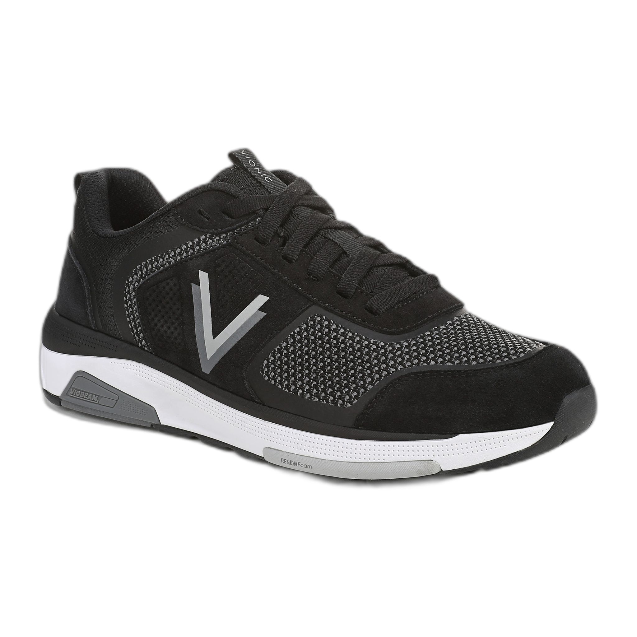 Vionic - Men's Walk Strider Knit - Black Knit/Suede / M / 7