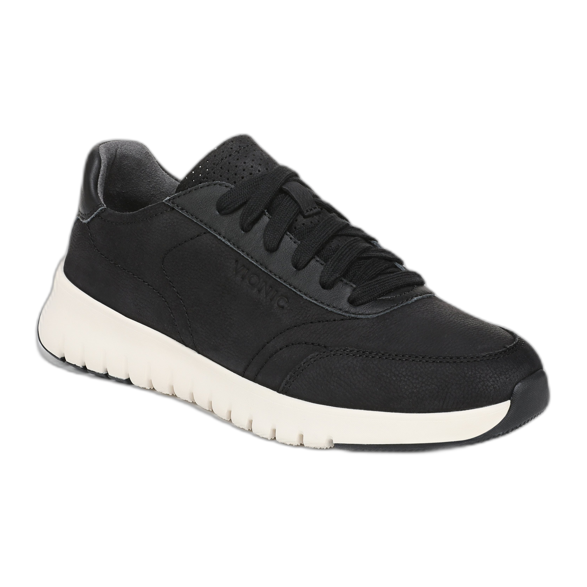 Vionic - Uptown Sneaker - Black Suede/Leather / M / 5