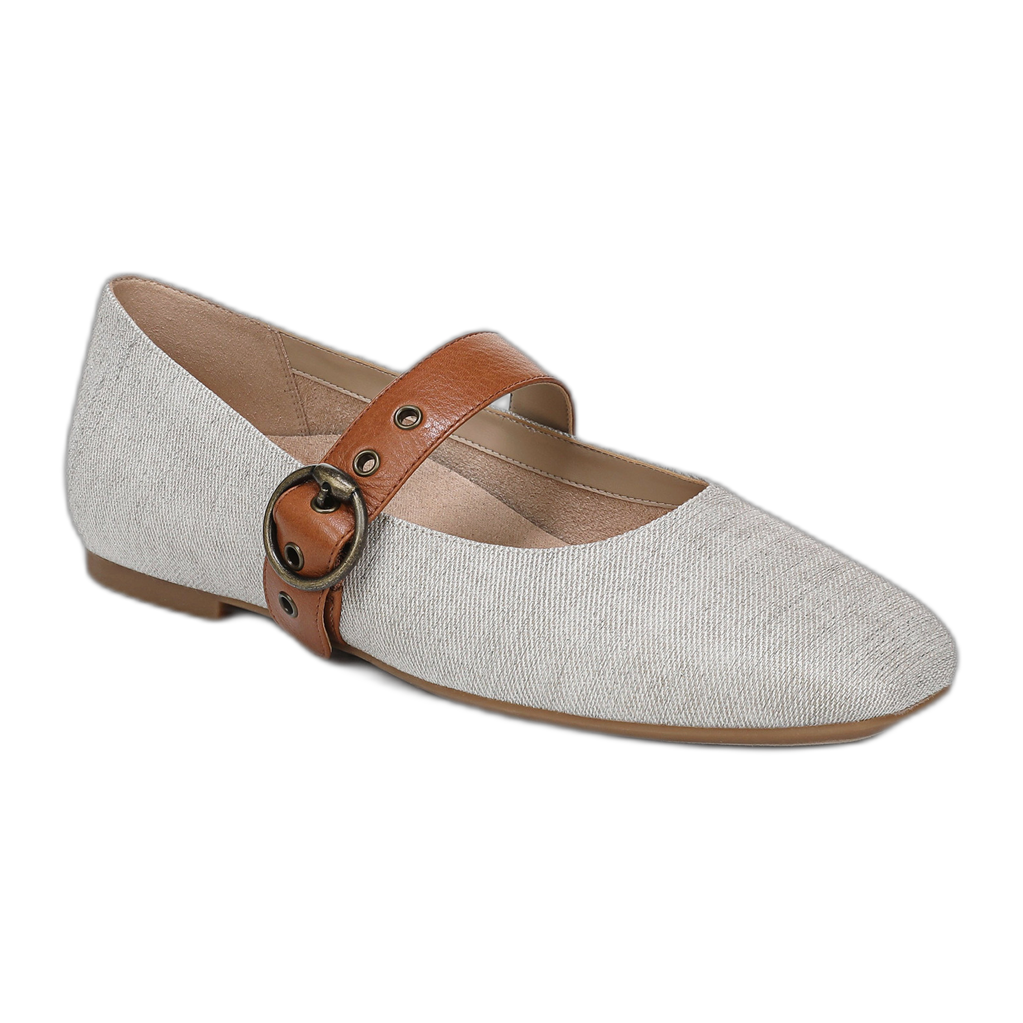 Vionic - Hattie - Natural/Gold Metallic Canvas / M / 5