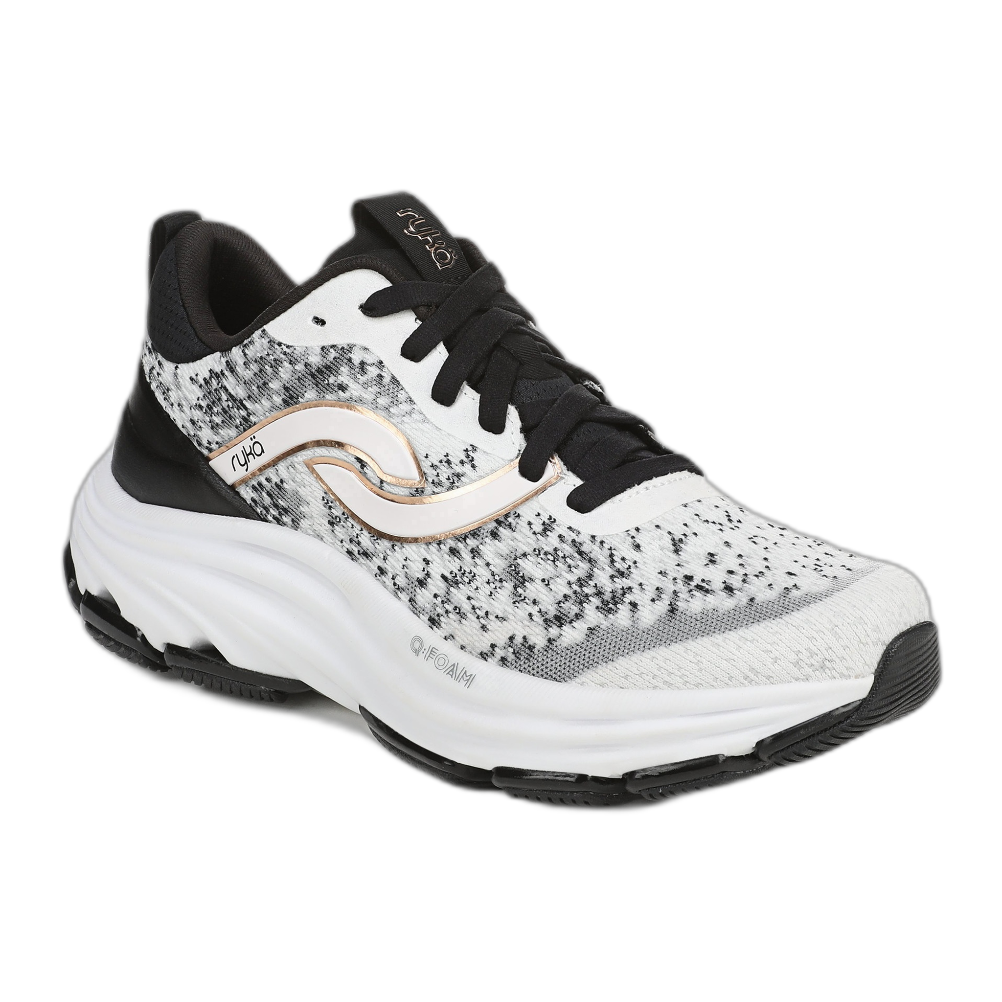 Ryka - Dedicate Xtra LX Walking Sneaker - White Black / M / 5