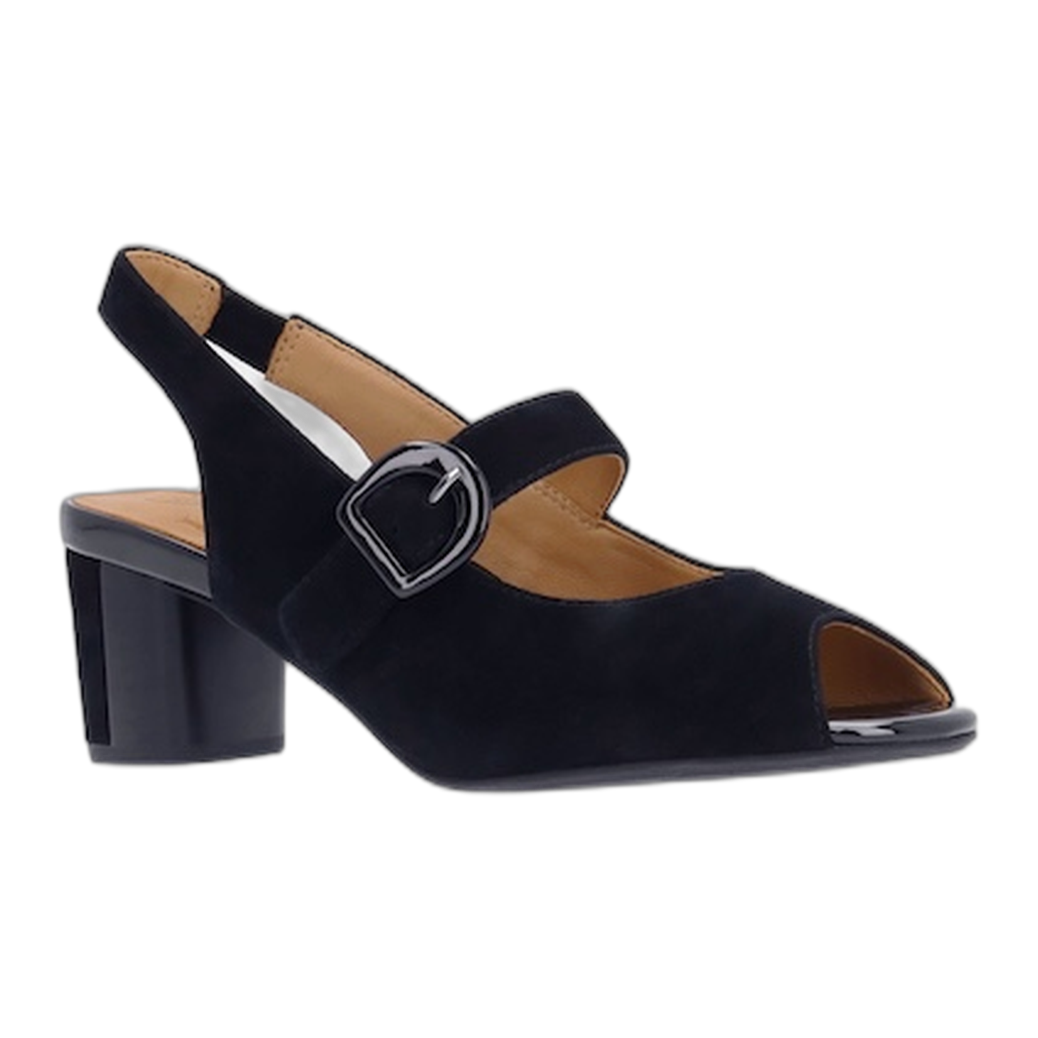 L’Amour Des Pieds - Merryn - Black Suede/Lycra / M / 6
