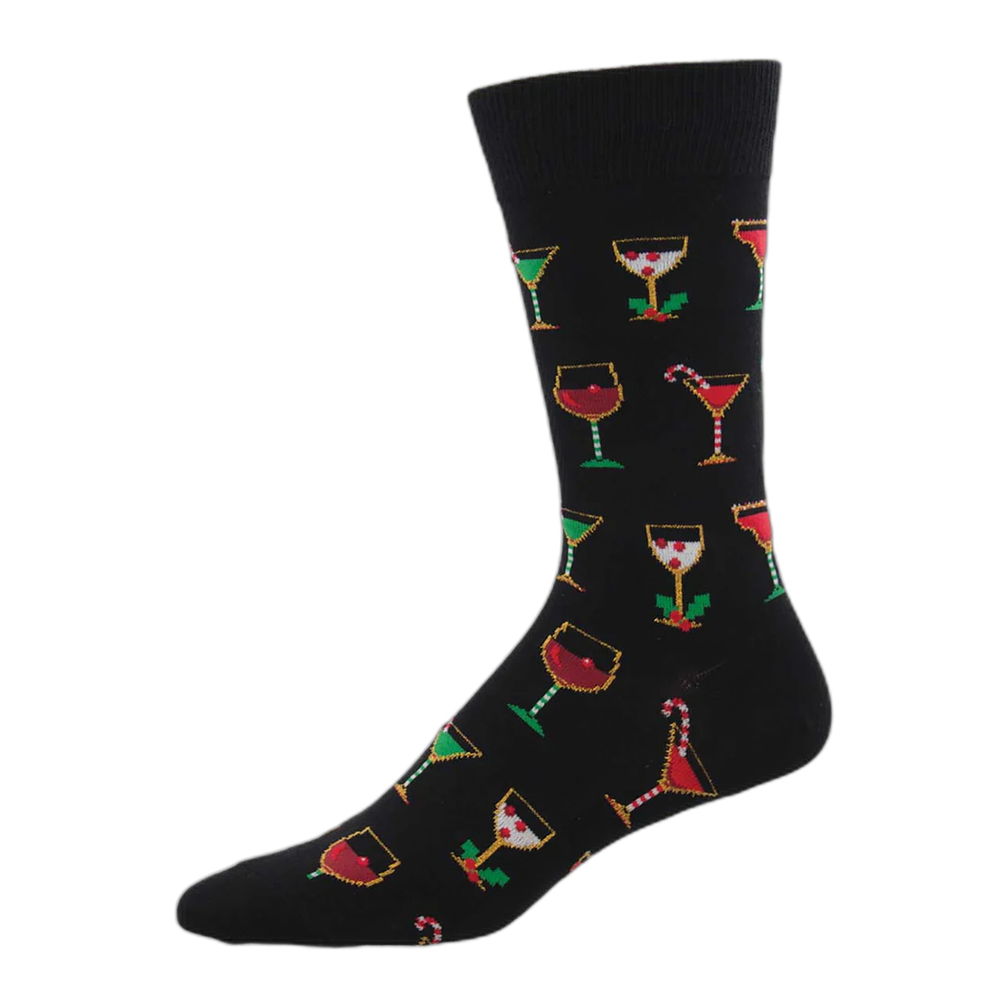 Socksmith - Men's Christmas Cocktails - Black / ONE SIZE