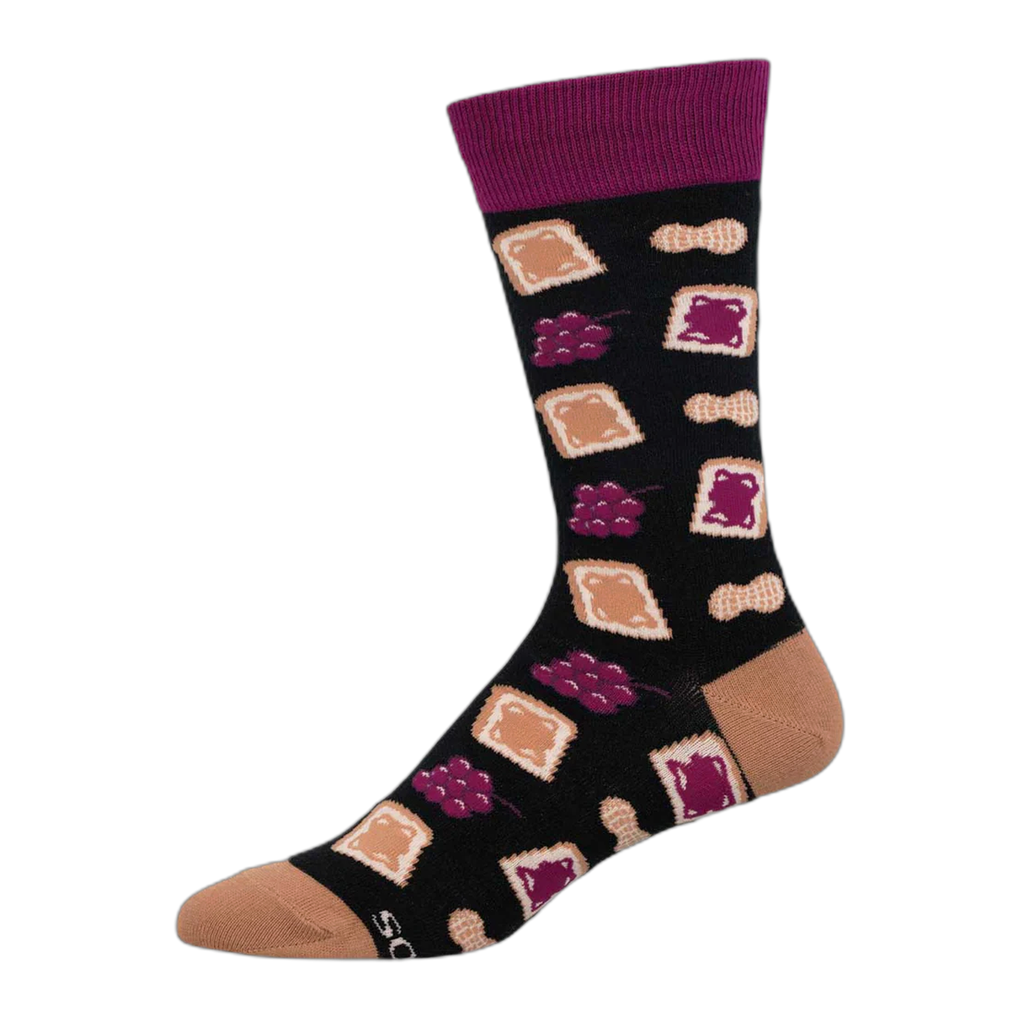 Socksmith - Peanut Butter Jelly - Black / ONE SIZE