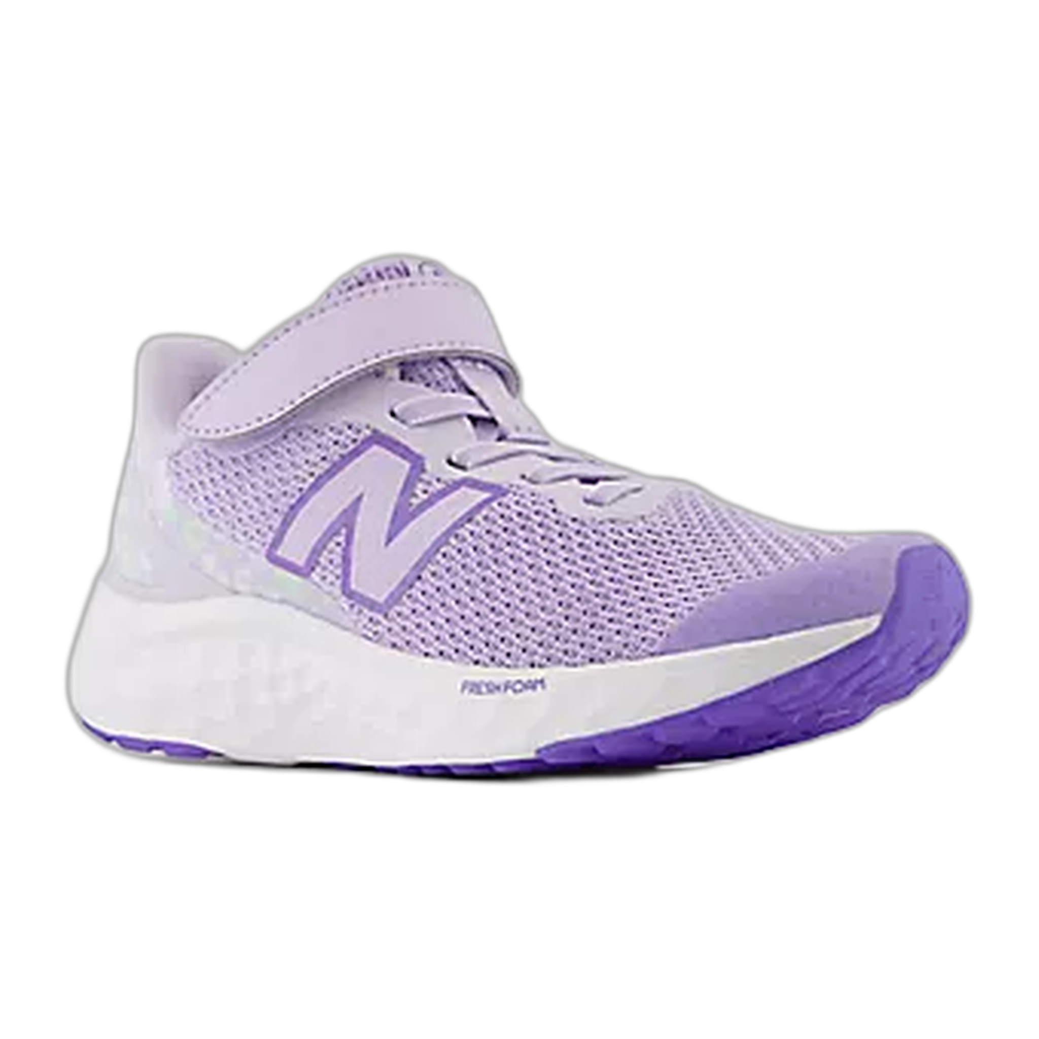 New Balance - Kids Fresh Foam Arishi v4 Bungee Lace with Top Strap - Bright Lavender / M / 10.5