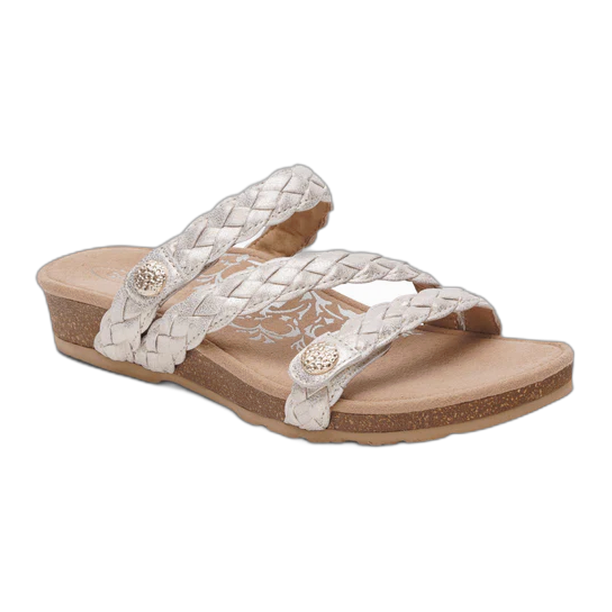 Aetrex - Josie Braided Slide - Champagne / M / 7