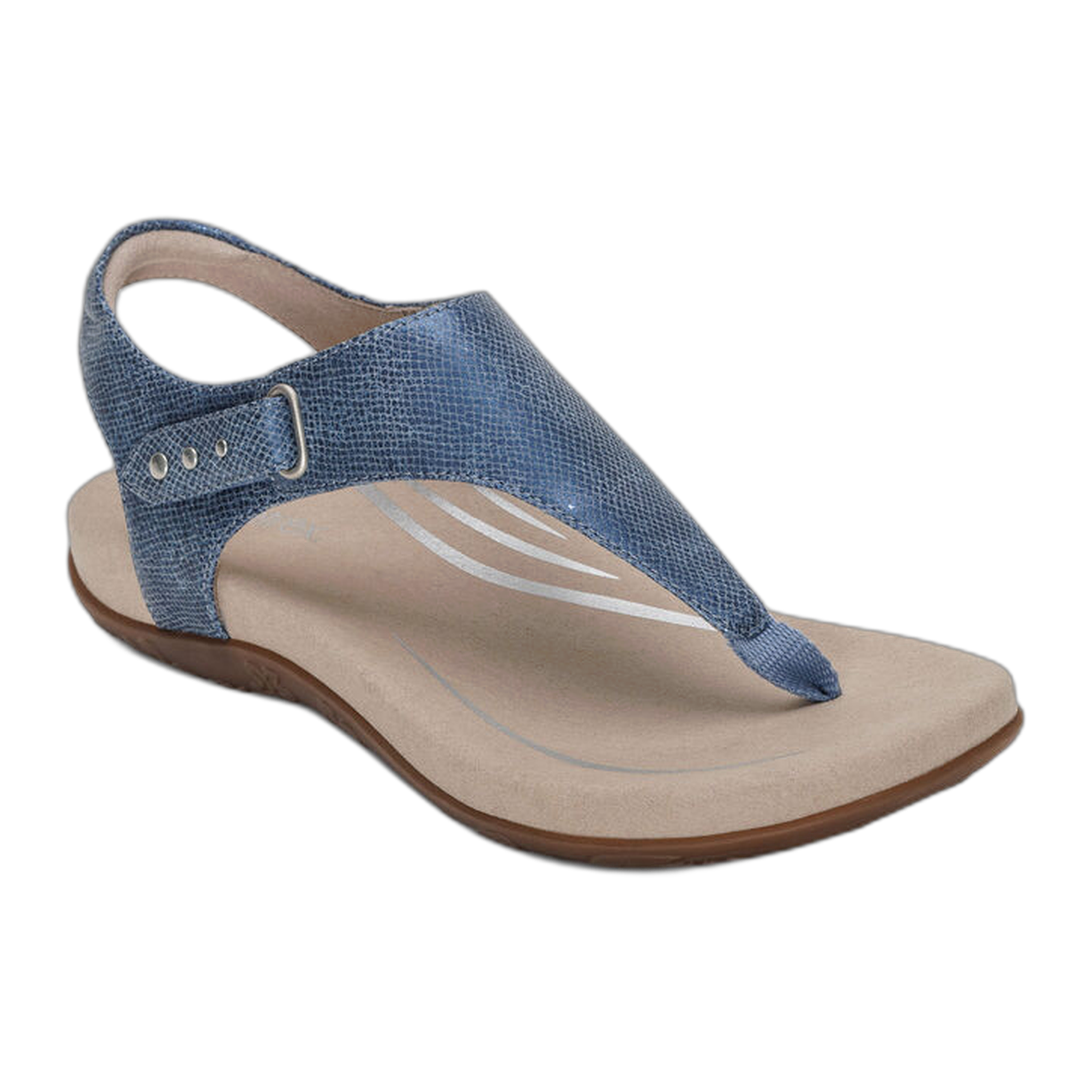 Aetrex - Ellie Adjustable Quarter Strap Thong - Blue / M / 37