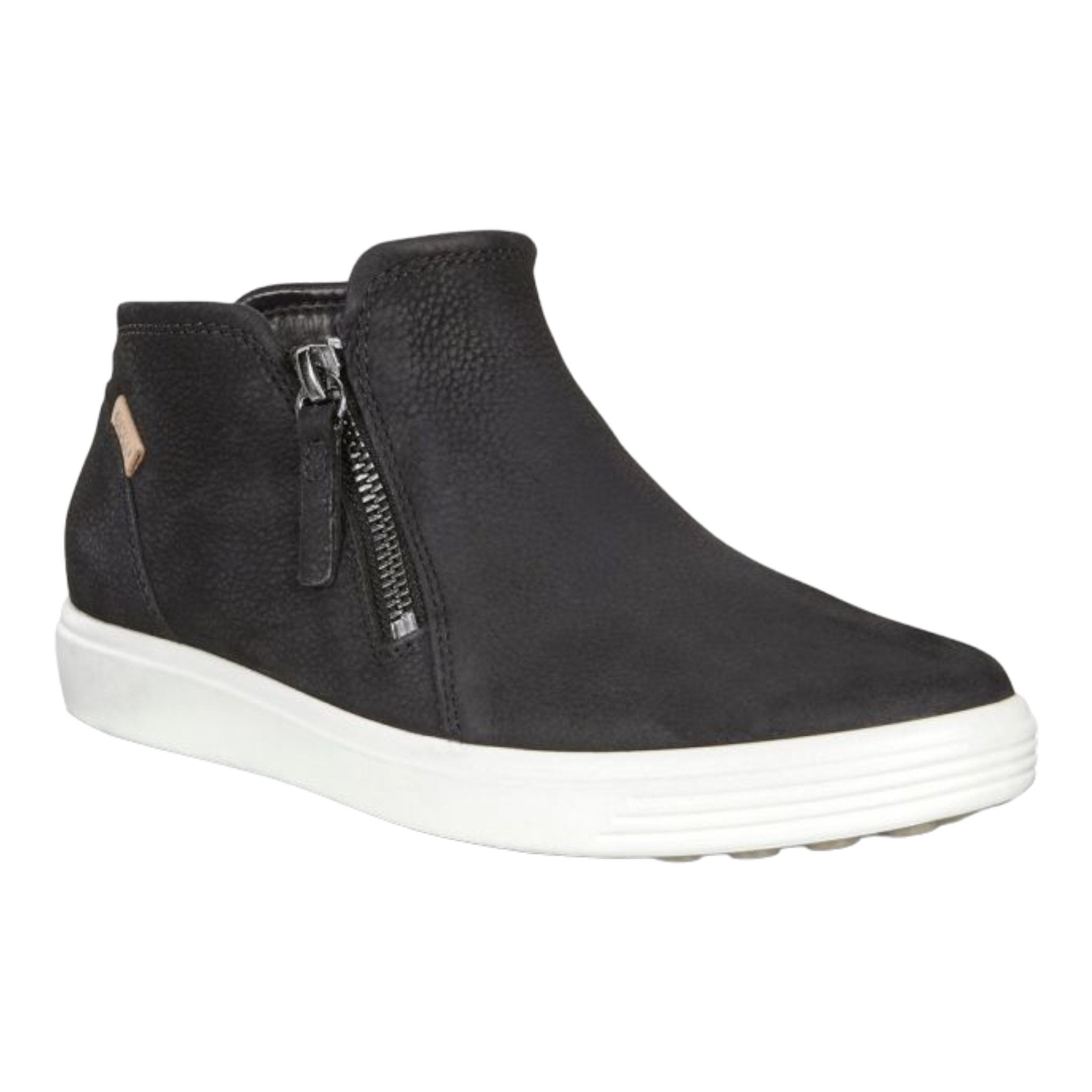 Ecco - Women's Soft 7 Zip Bootie - Black Nubuck / M / 36