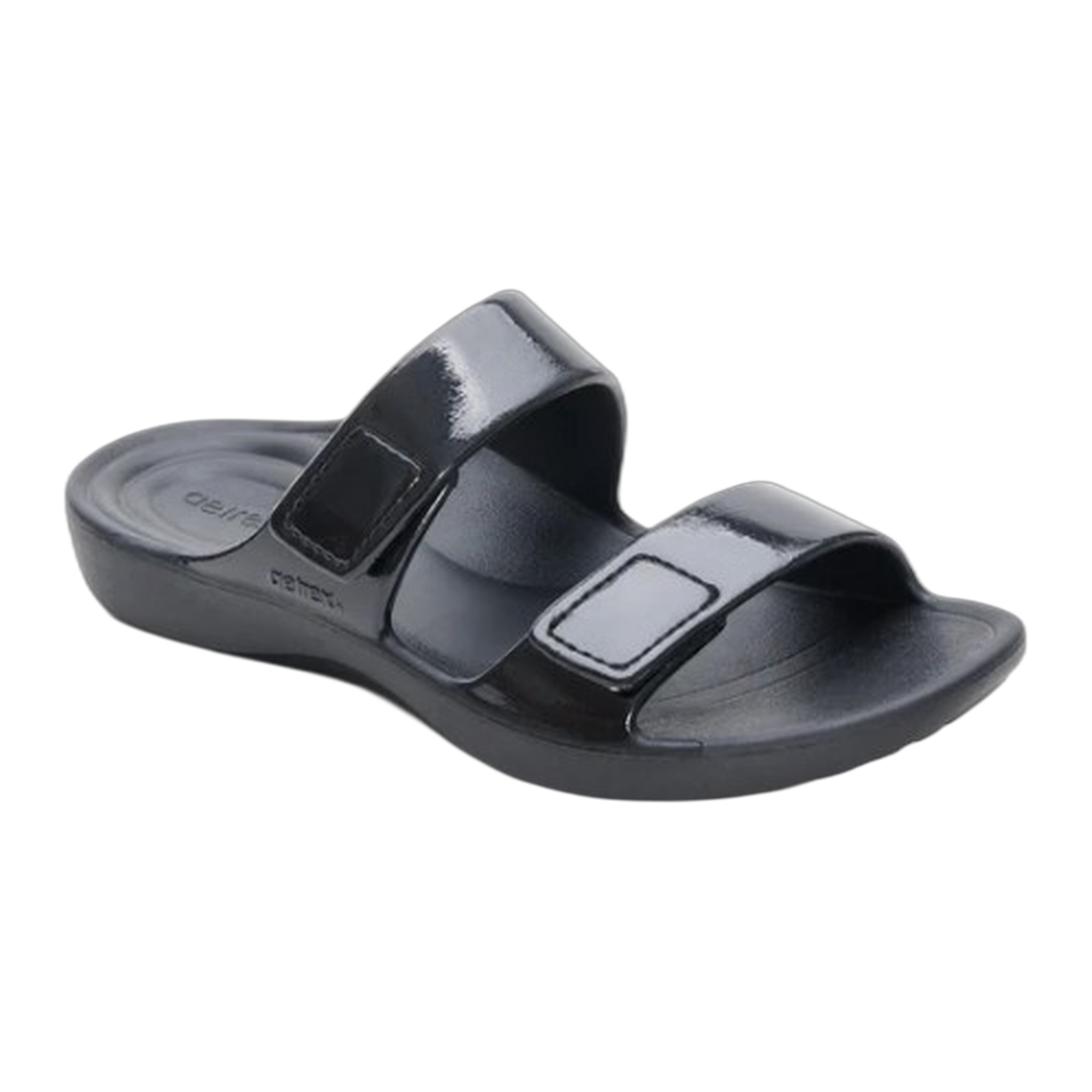 Aetrex - Kaia Two Band Slide - Black Gloss / M / 6