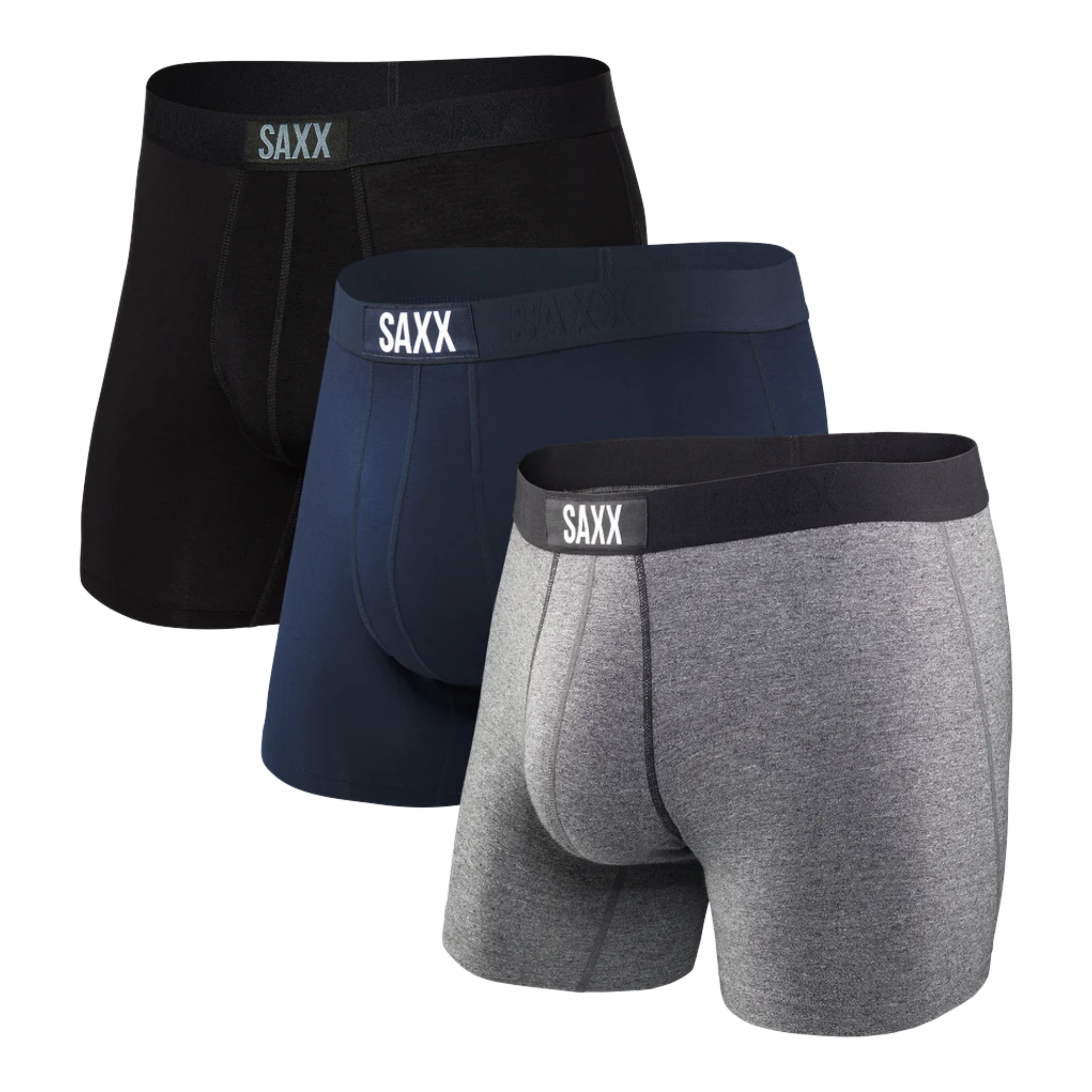 Saxx - Vibe 3-Pack - Black/Grey/Blue / M