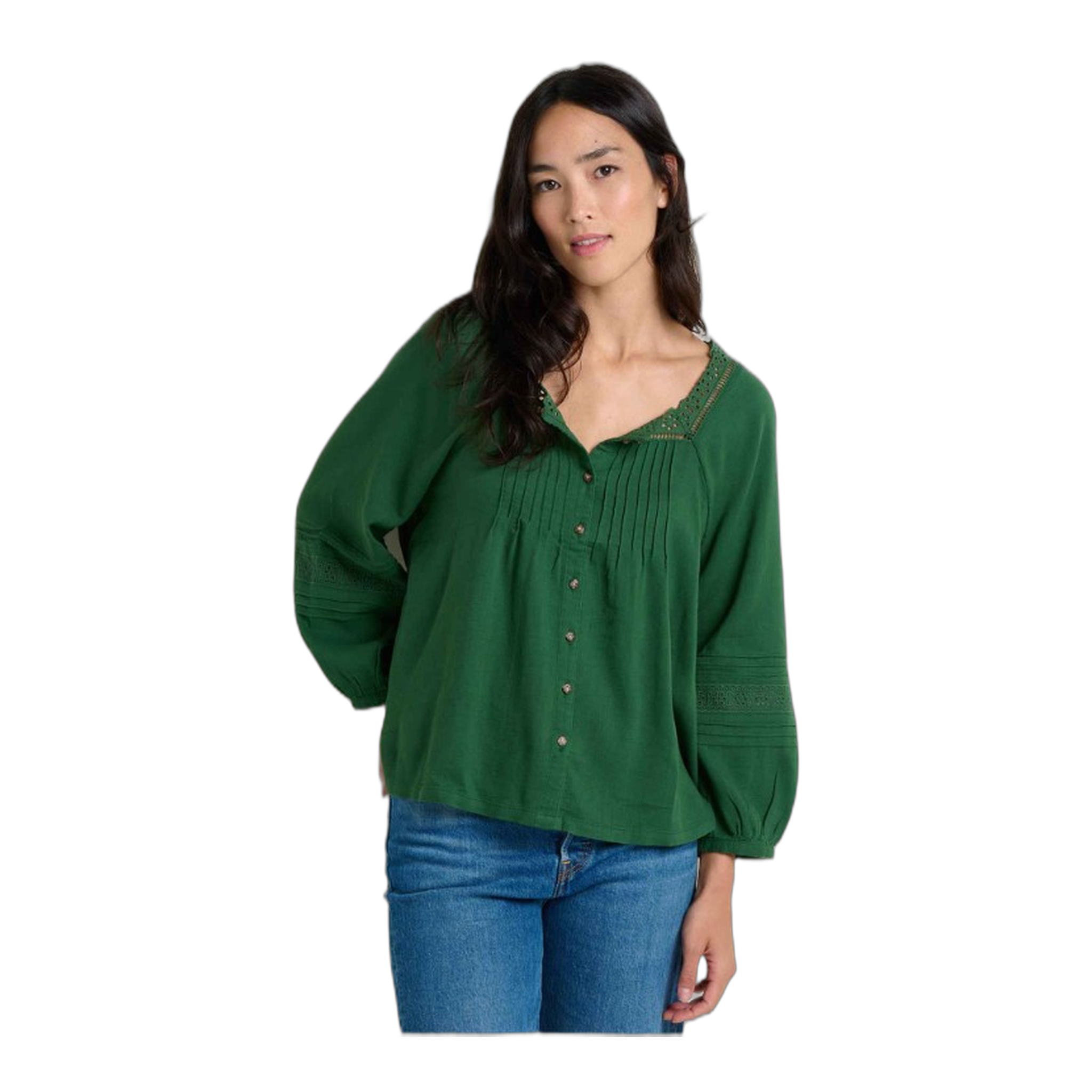 Toad&Co - Manzana Peasant Long Sleeve Shirt - Pasture / M