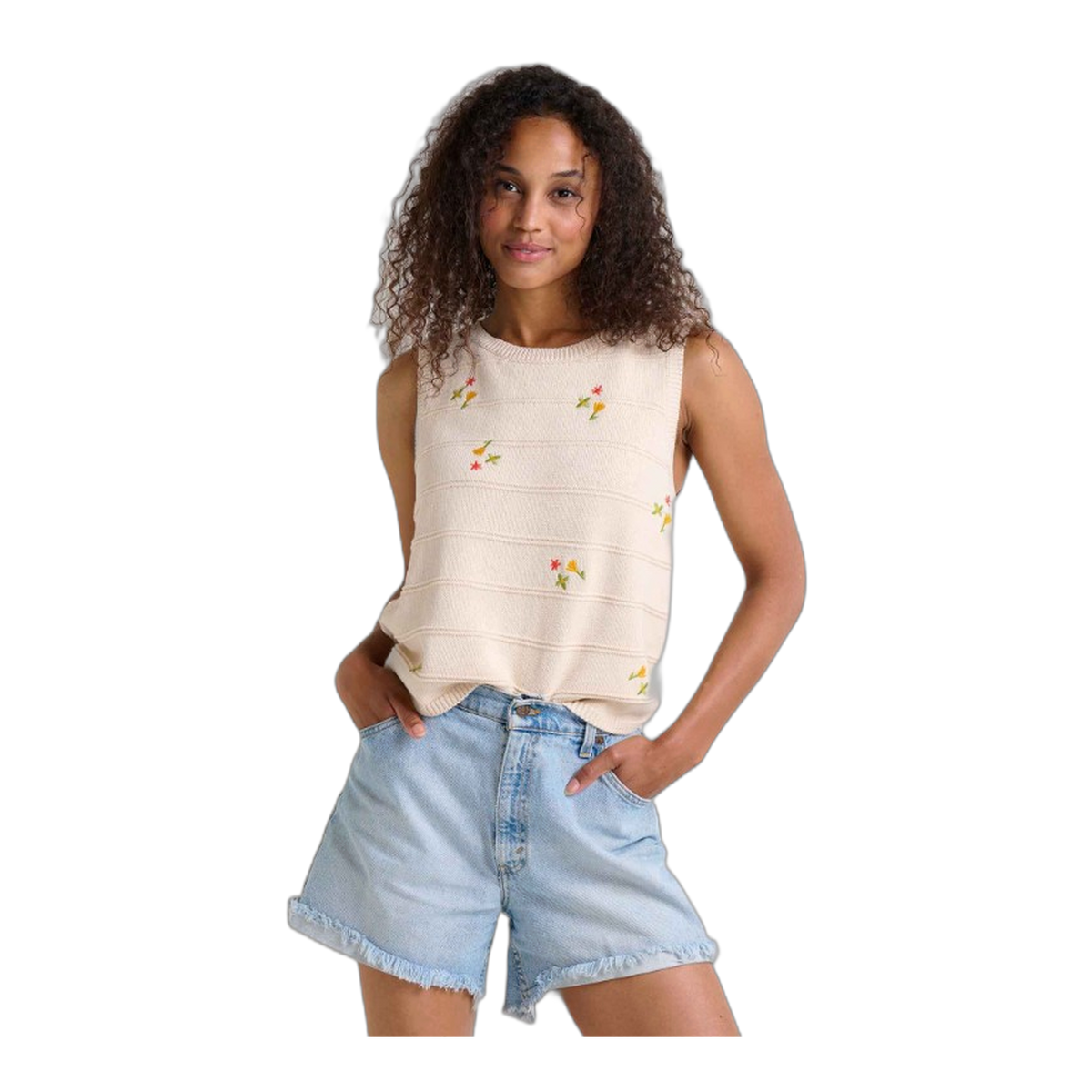 Bianca Crew Tank Embroidered