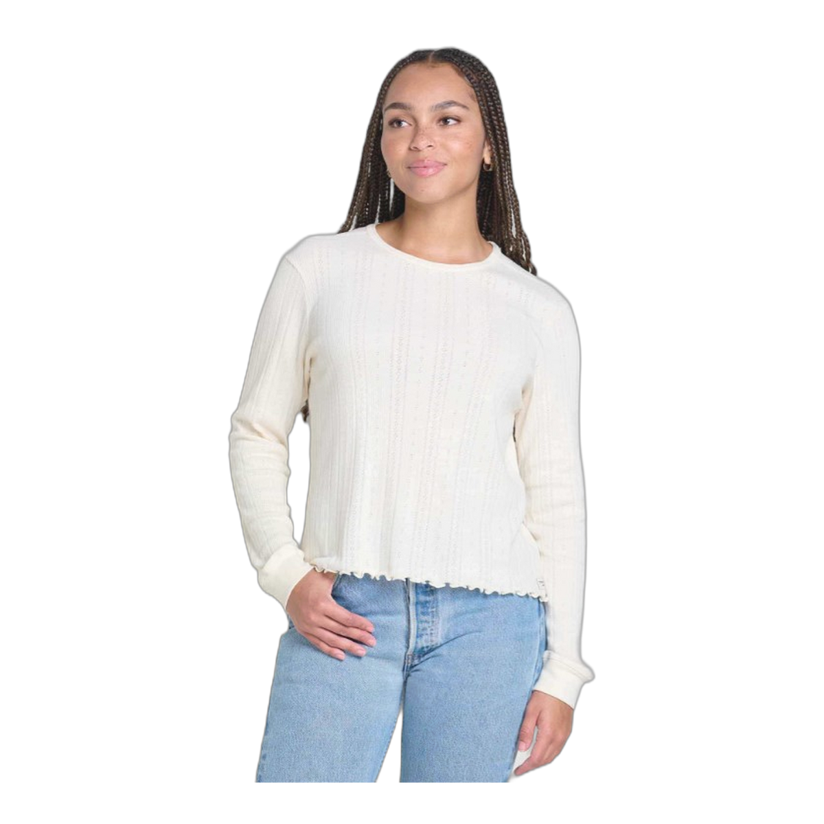 Foothill Pointelle Long Sleeve Crew