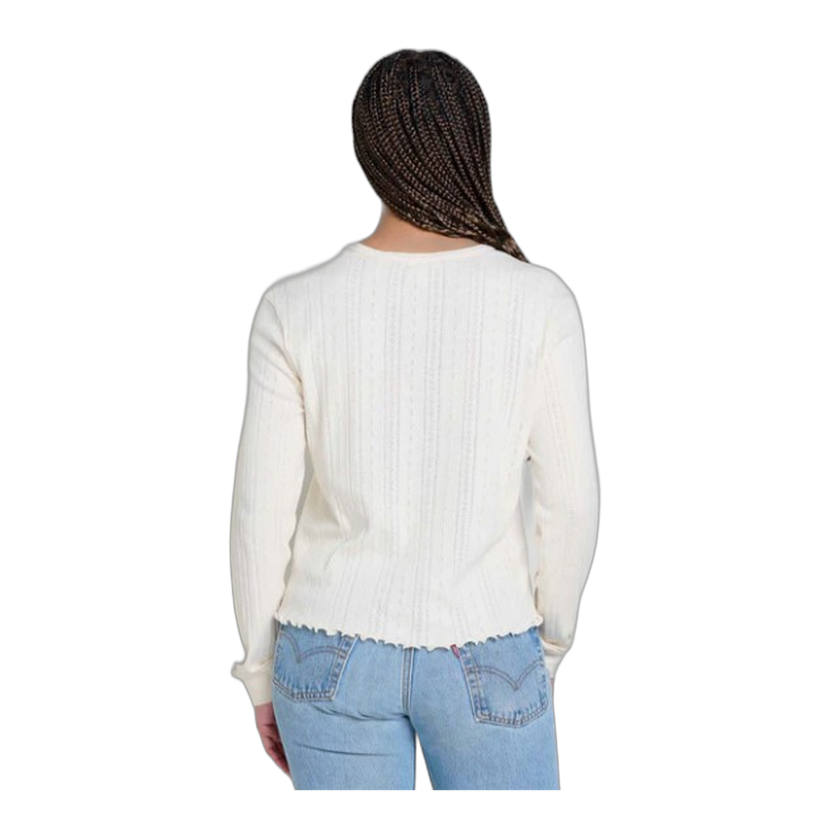 Foothill Pointelle Long Sleeve Crew