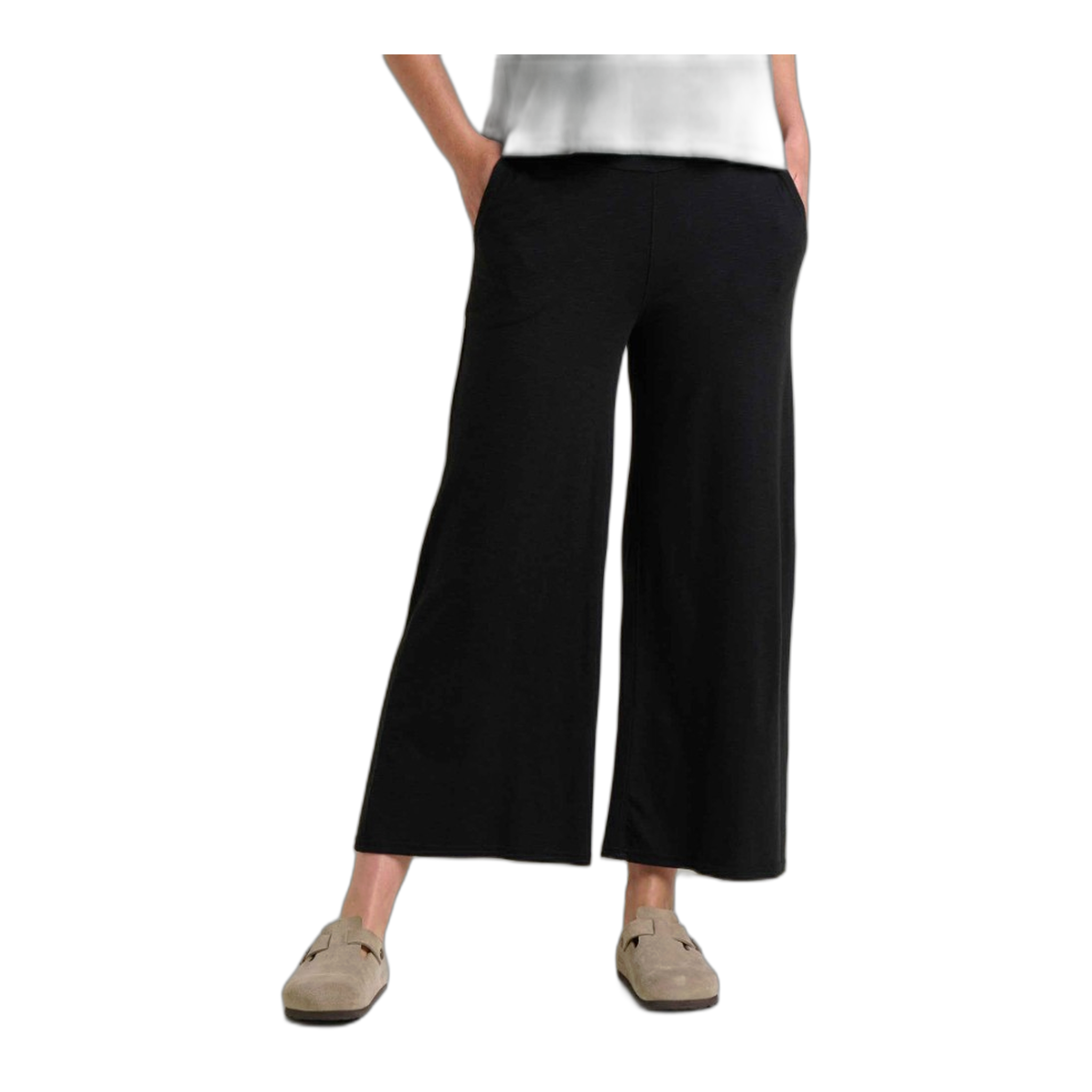 Toad&Co - Chaka Wide Leg Crop Pant - Black / One Size / S