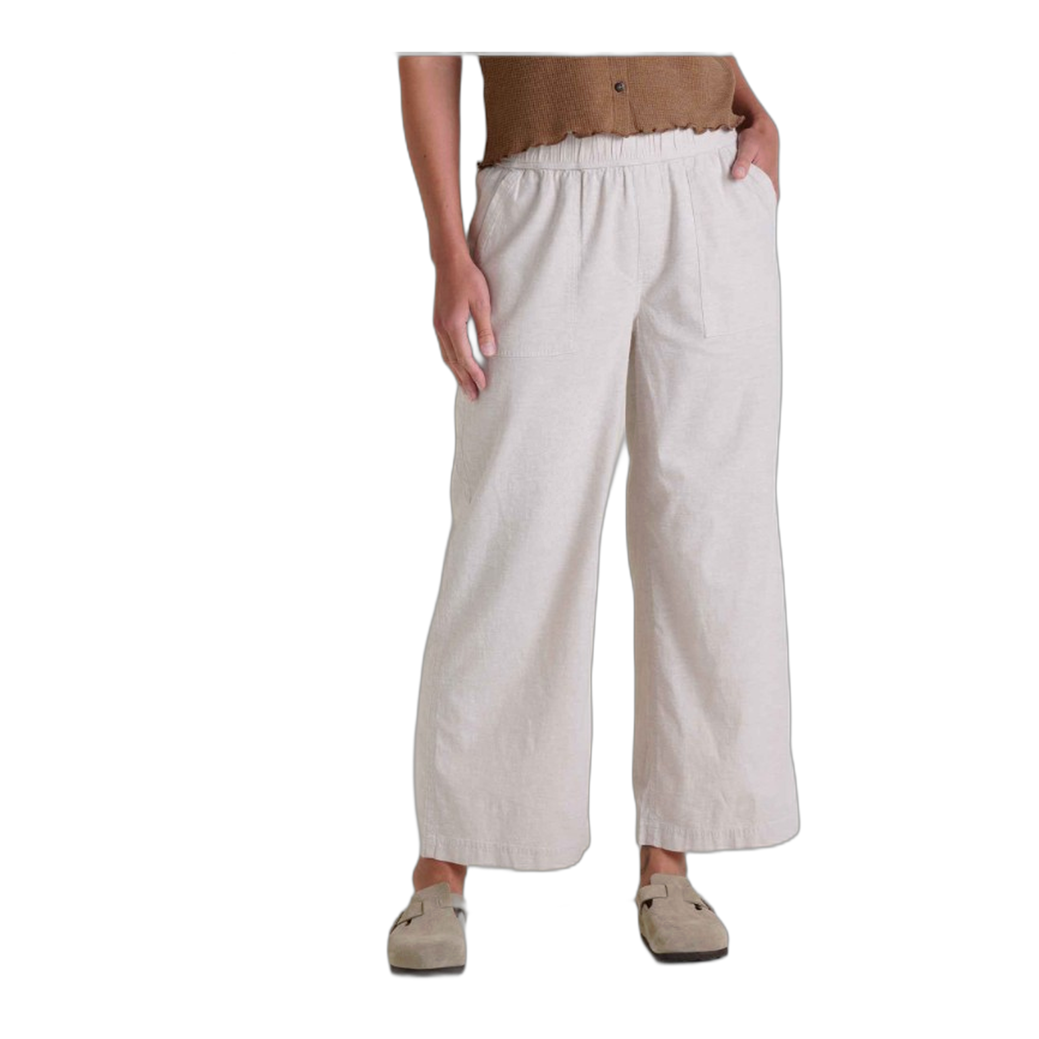 Toad&Co - Taj Hemp Wide Leg Pant - Oatmeal/Oatmeal / One Size / XS