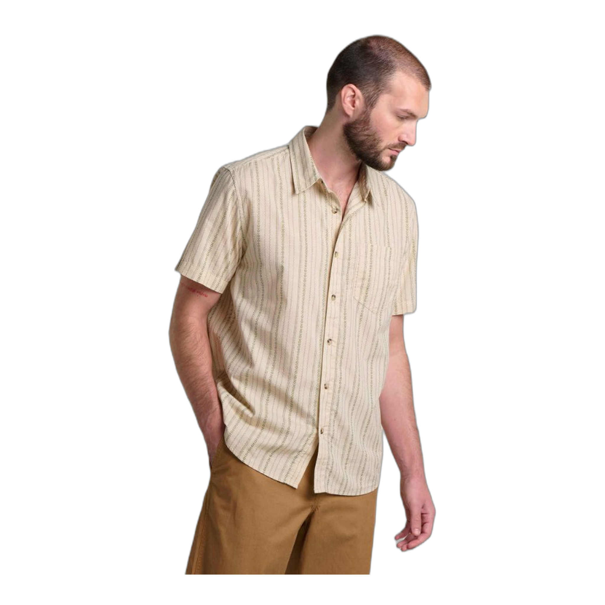 Toad&Co - Fletch Shirt - Salt Vertical Print / M