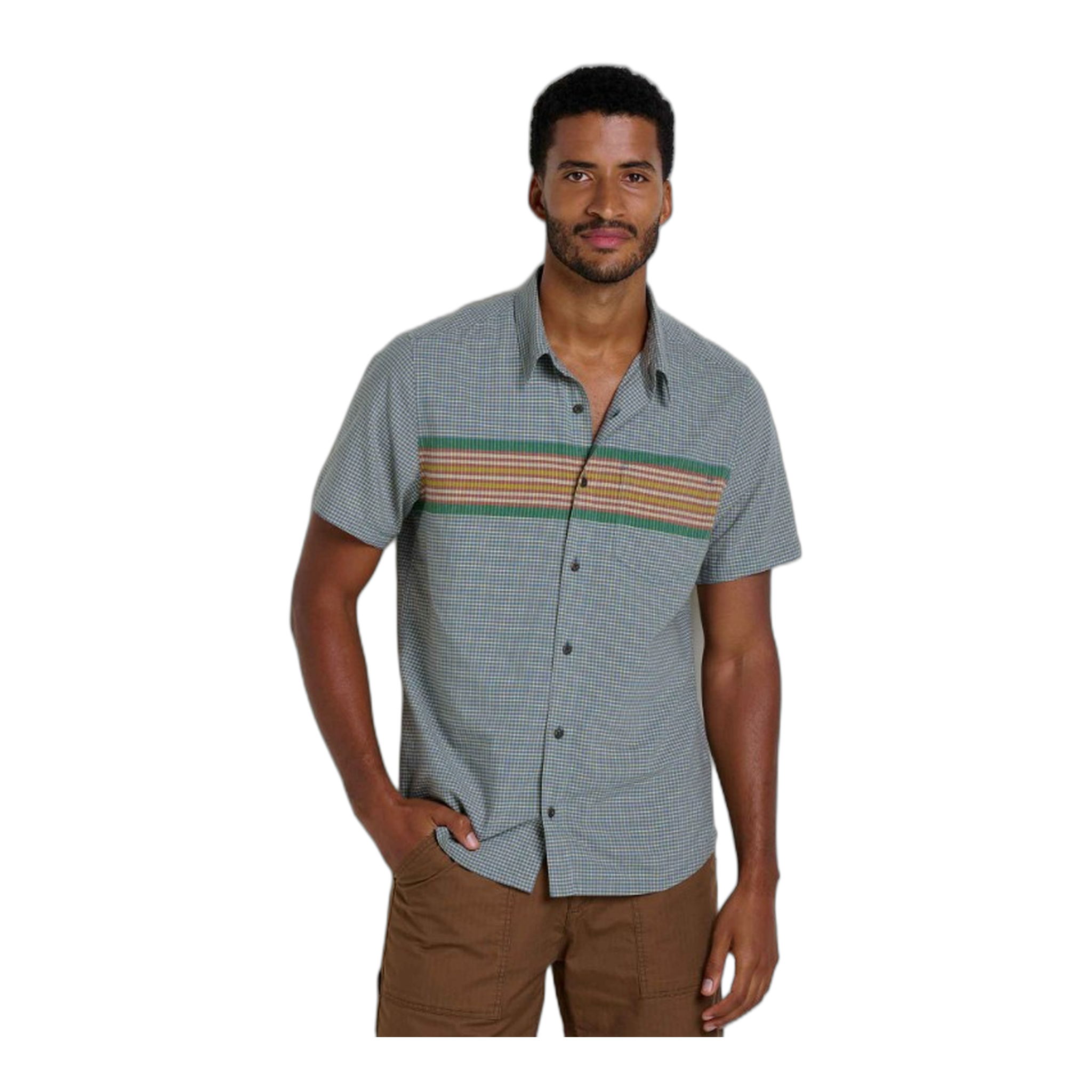 Toad&Co - Airscape Short Sleeve Shirt - North Shore Crest Stripe / M