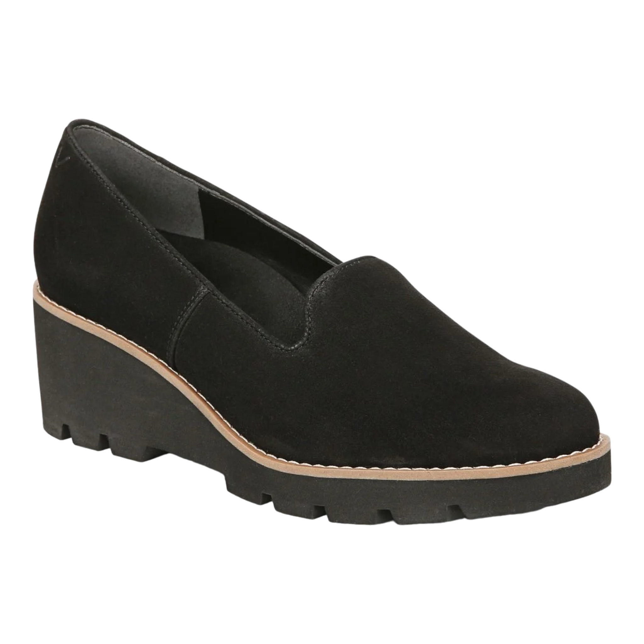 Vionic - Willa Wedge - Black Suede / M / 6