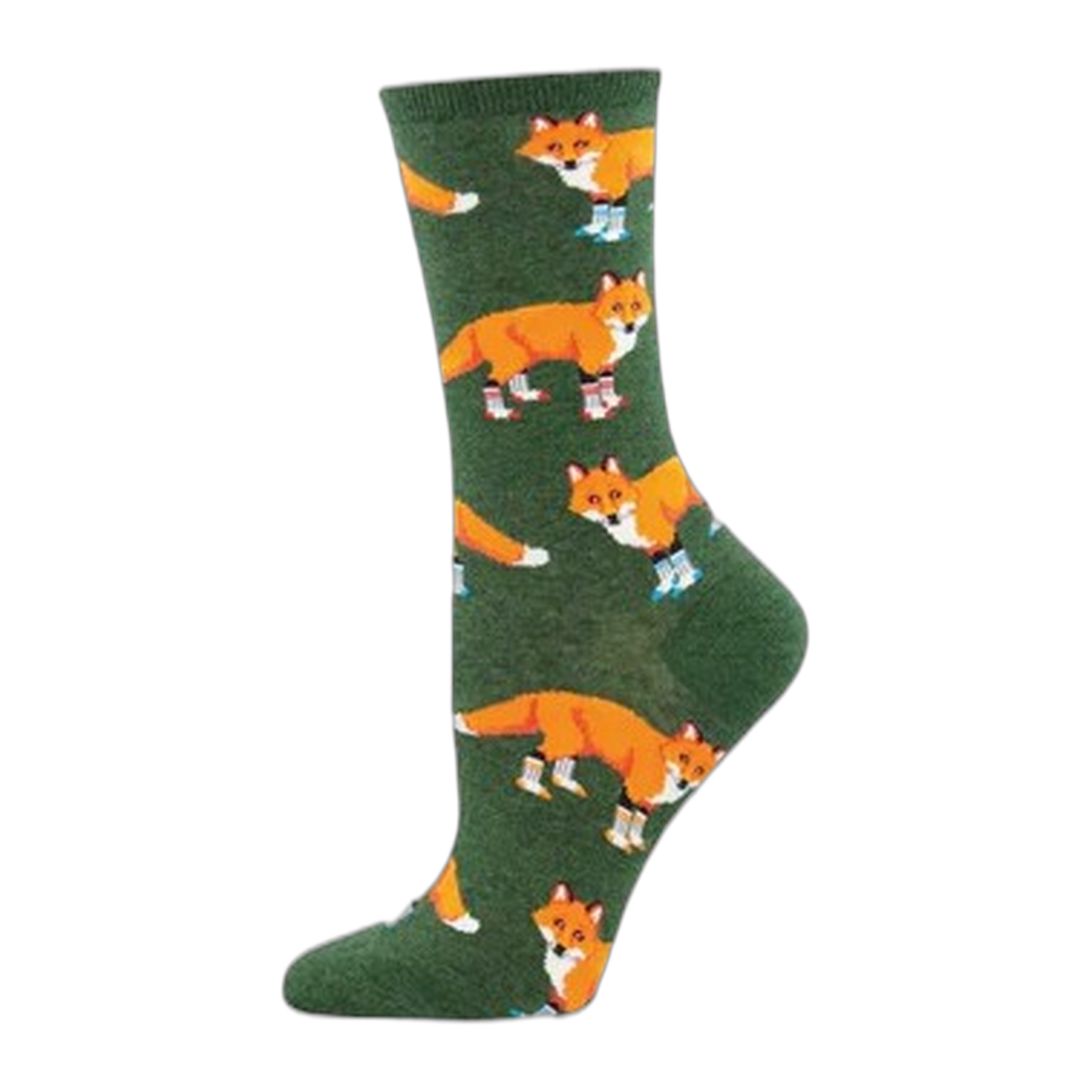 Socksmith - Socksy Foxes - Green Heather / One Size