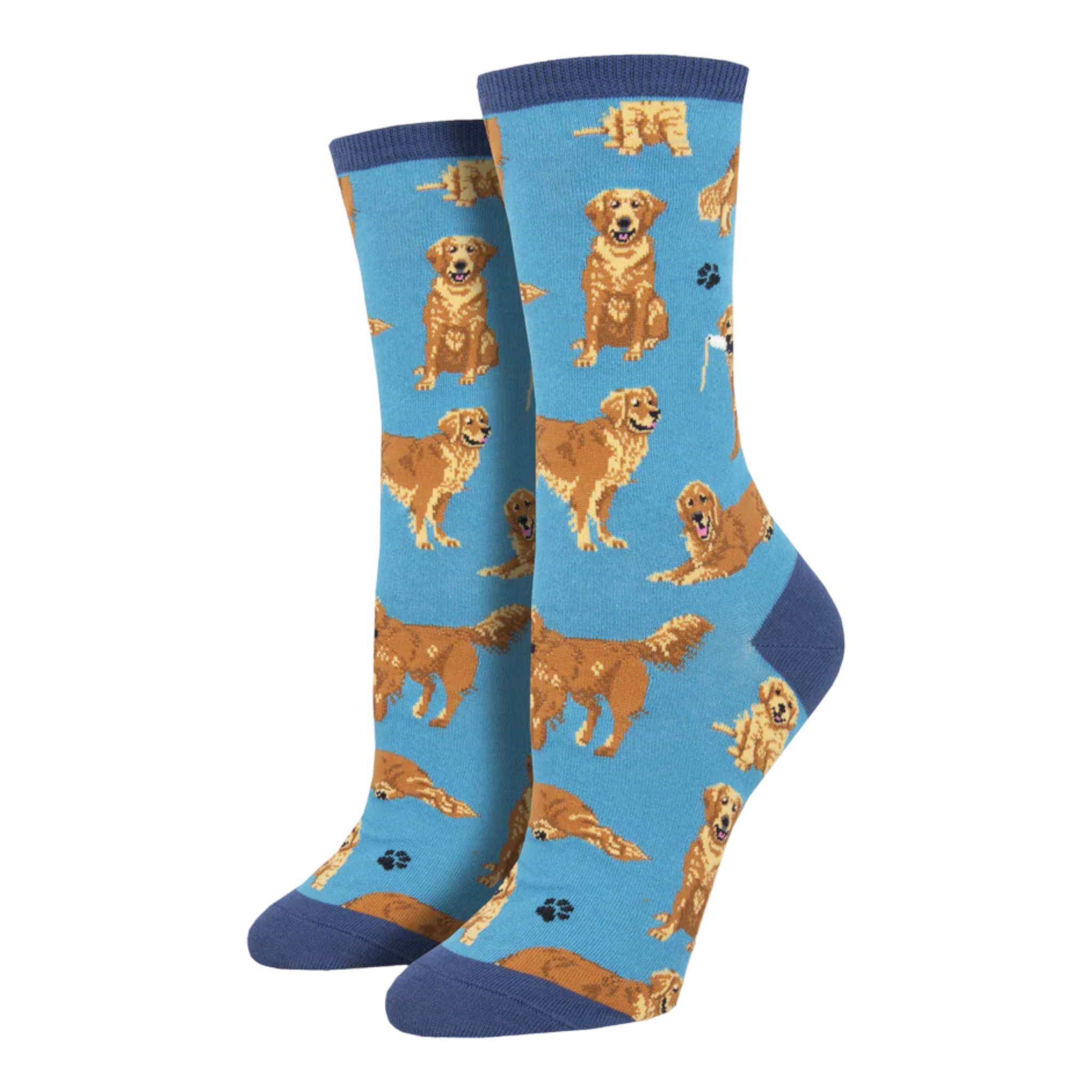 Socksmith - Women's Golden Retrievers - Blue / ONE SIZE